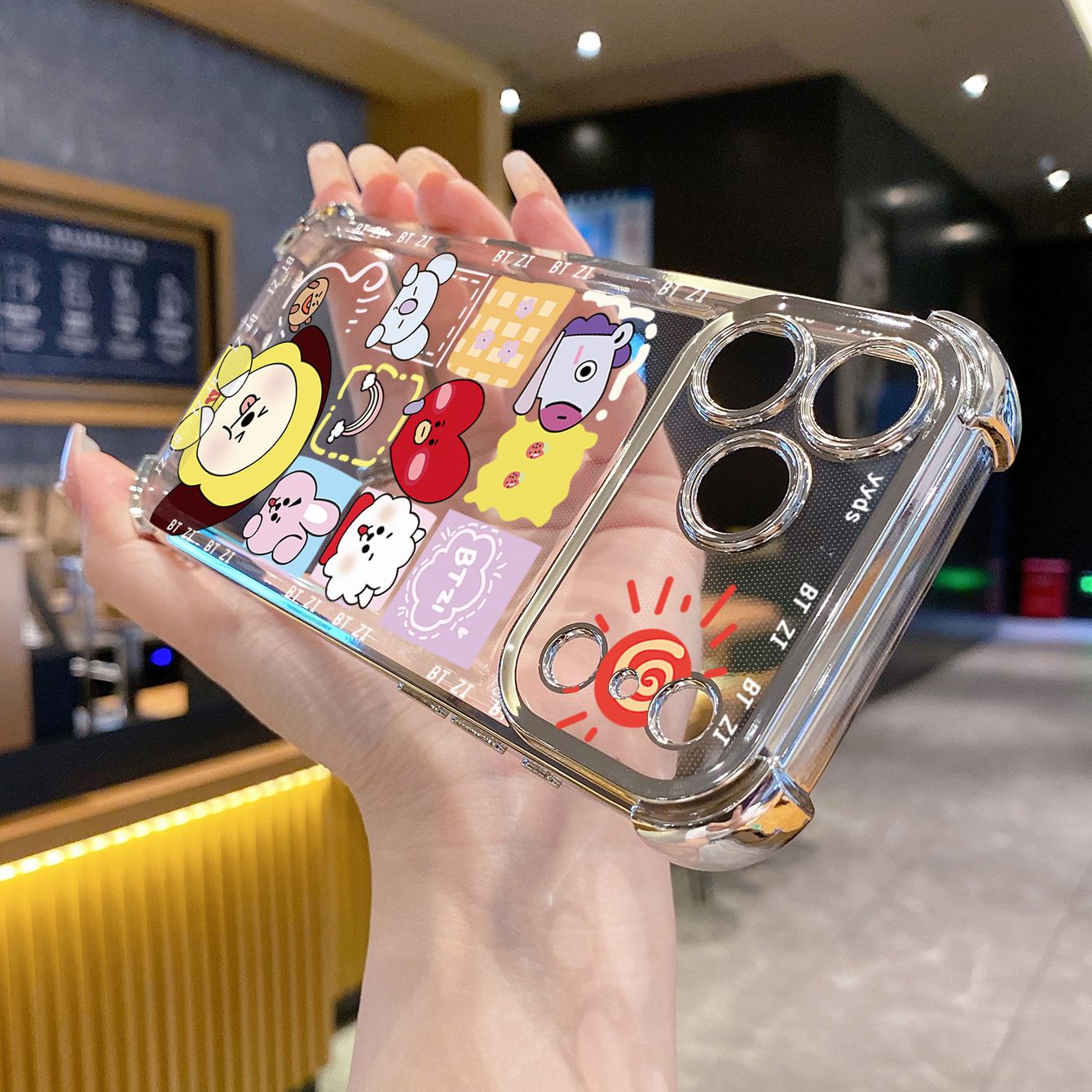 for iPhone 17 Pro Max 16 15 14 Plus Plating Phone Case Shockproof Cover BTS BT21