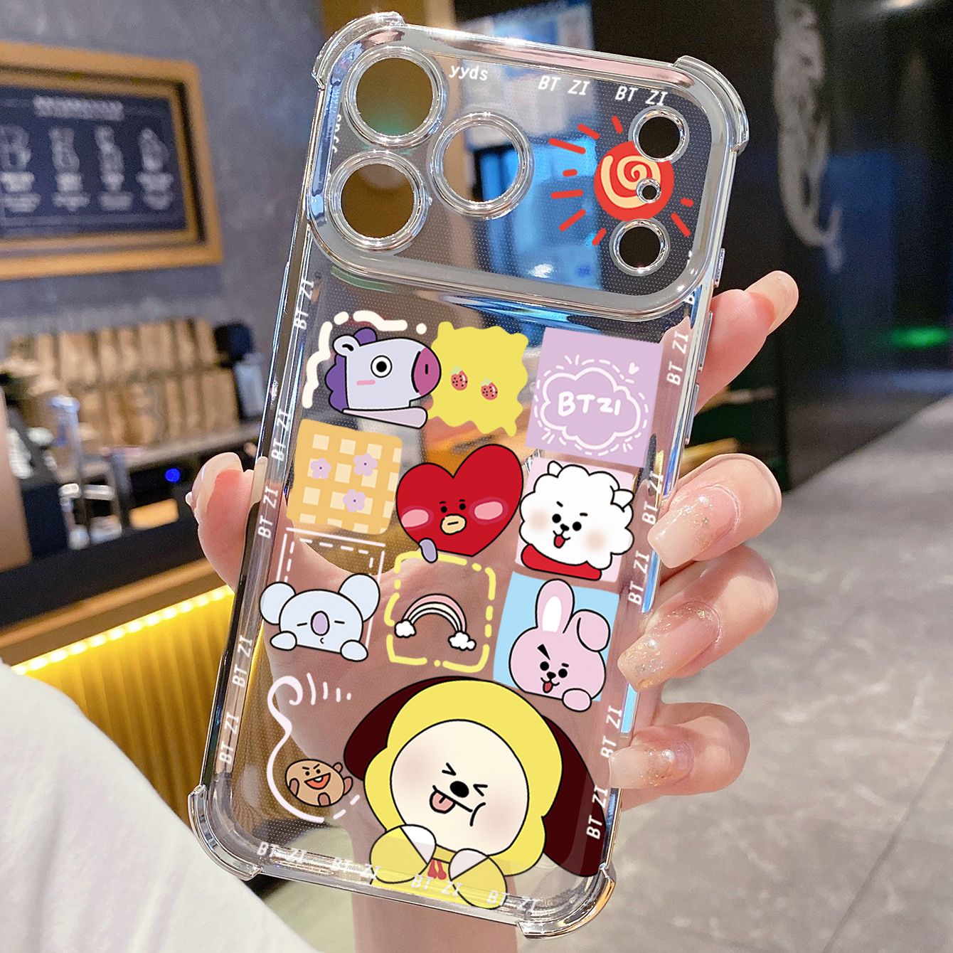 for iPhone 17 Pro Max 16 15 14 Plus Plating Phone Case Shockproof Cover BTS BT21