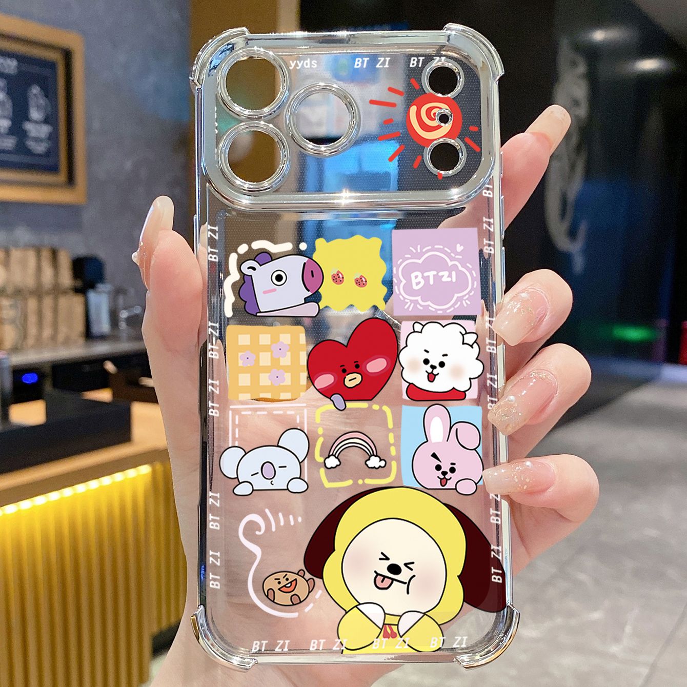 for iPhone 17 Pro Max 16 15 14 Plus Plating Phone Case Shockproof Cover BTS BT21