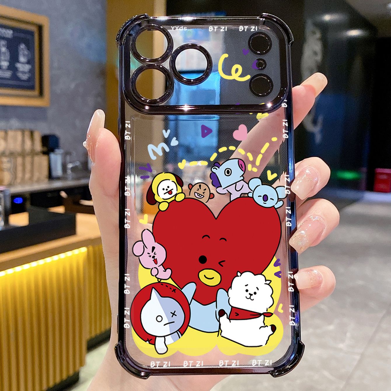 for iPhone 17 Pro Max 16 15 14 Plus Plating Phone Case Shockproof Cover BTS BT21