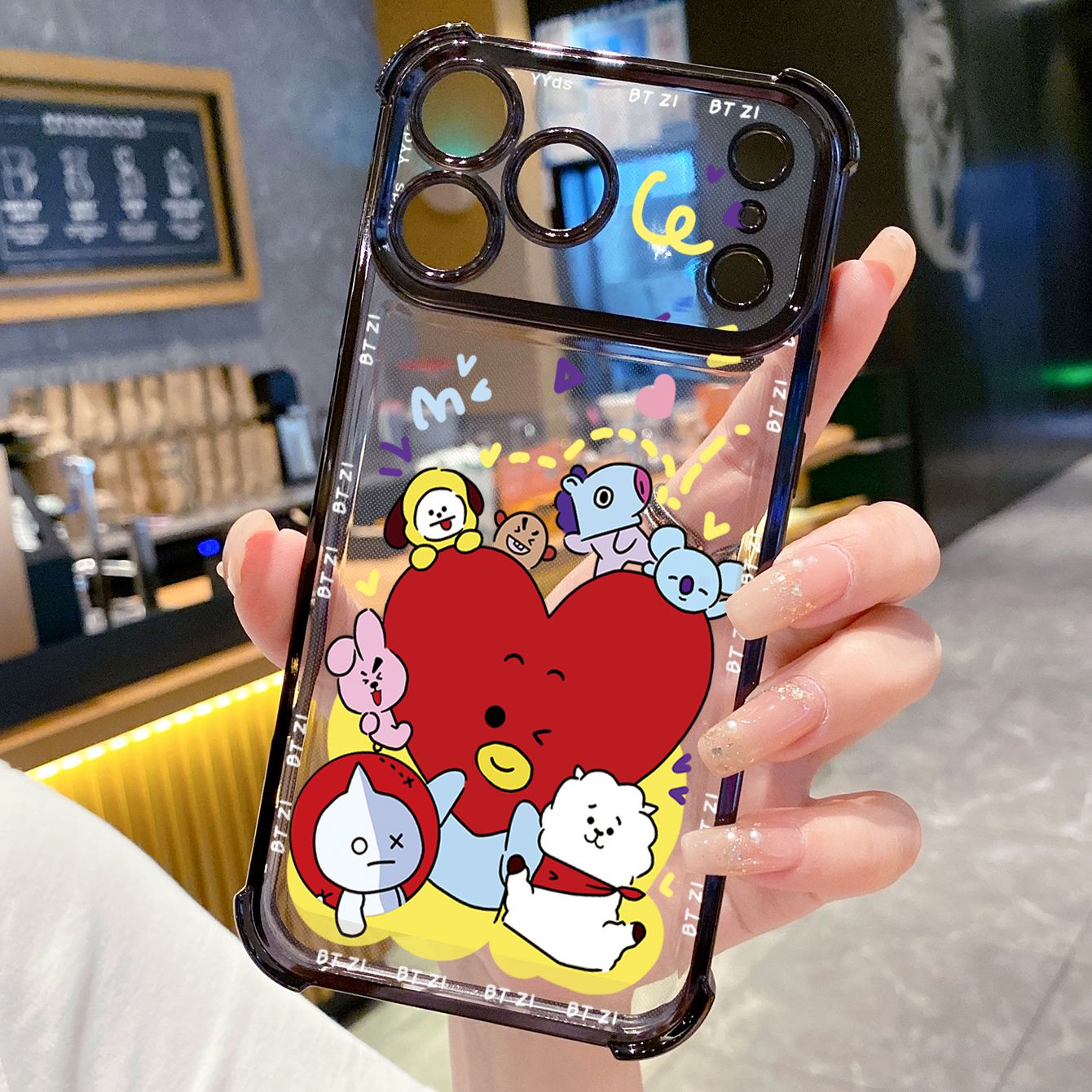 for iPhone 17 Pro Max 16 15 14 Plus Plating Phone Case Shockproof Cover BTS BT21
