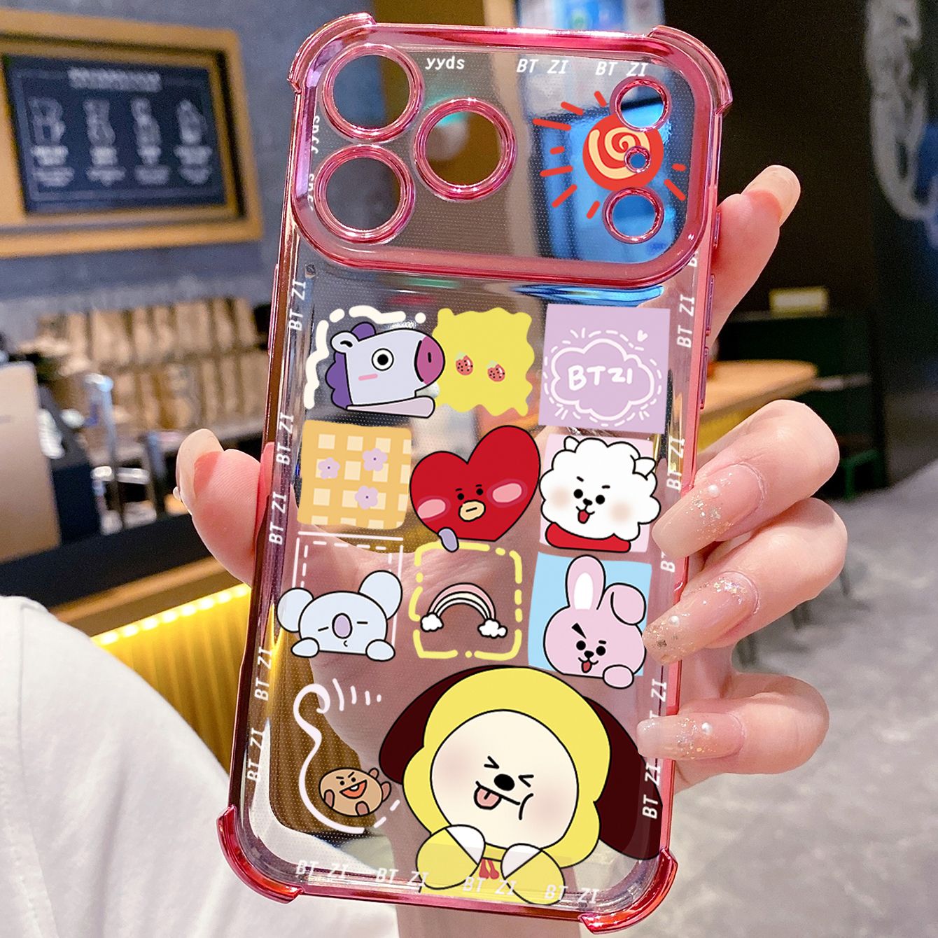 for iPhone 17 Pro Max 16 15 14 Plus Plating Phone Case Shockproof Cover BTS BT21