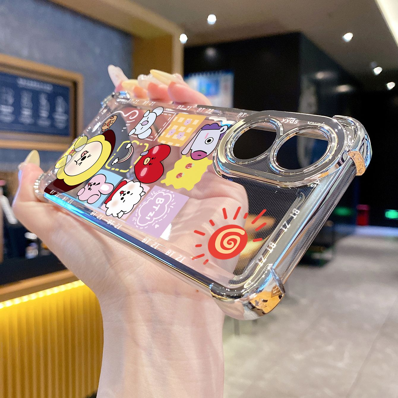 for OPPO A38 A5 Pro Realme C63 C51 C75 VIVO Plating Phone Case Shockproof Cover BTS BT21
