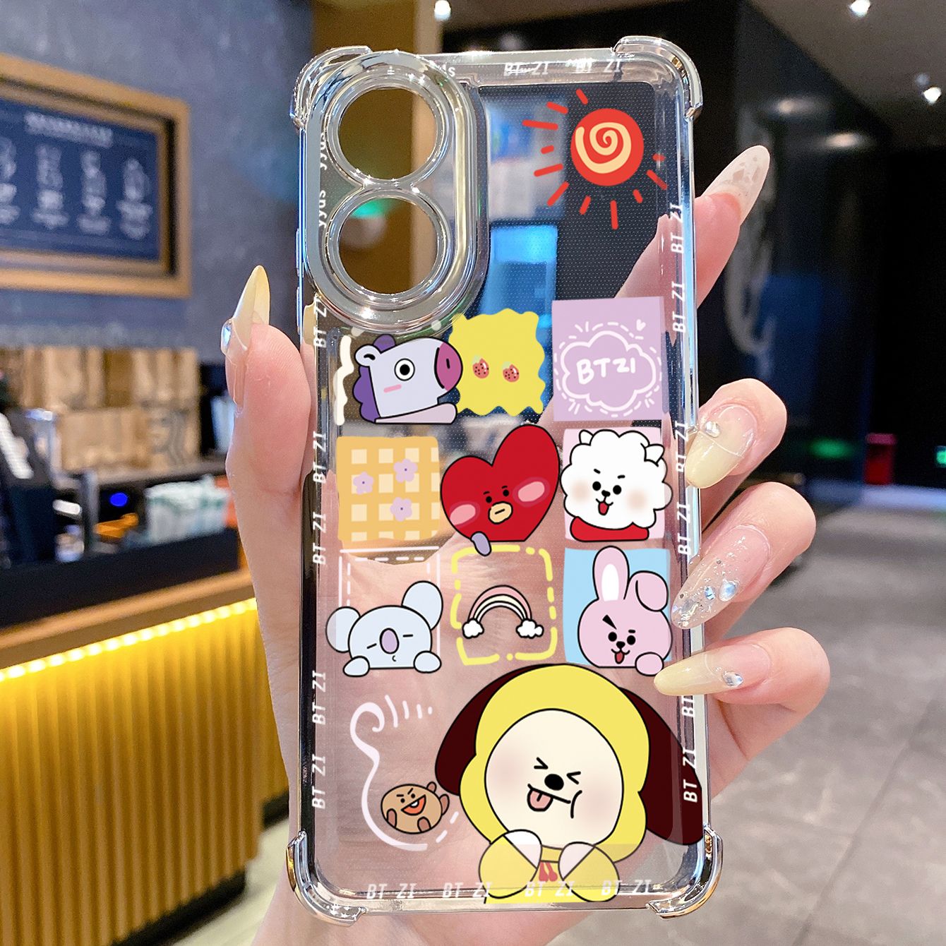 for OPPO A38 A5 Pro Realme C63 C51 C75 VIVO Plating Phone Case Shockproof Cover BTS BT21