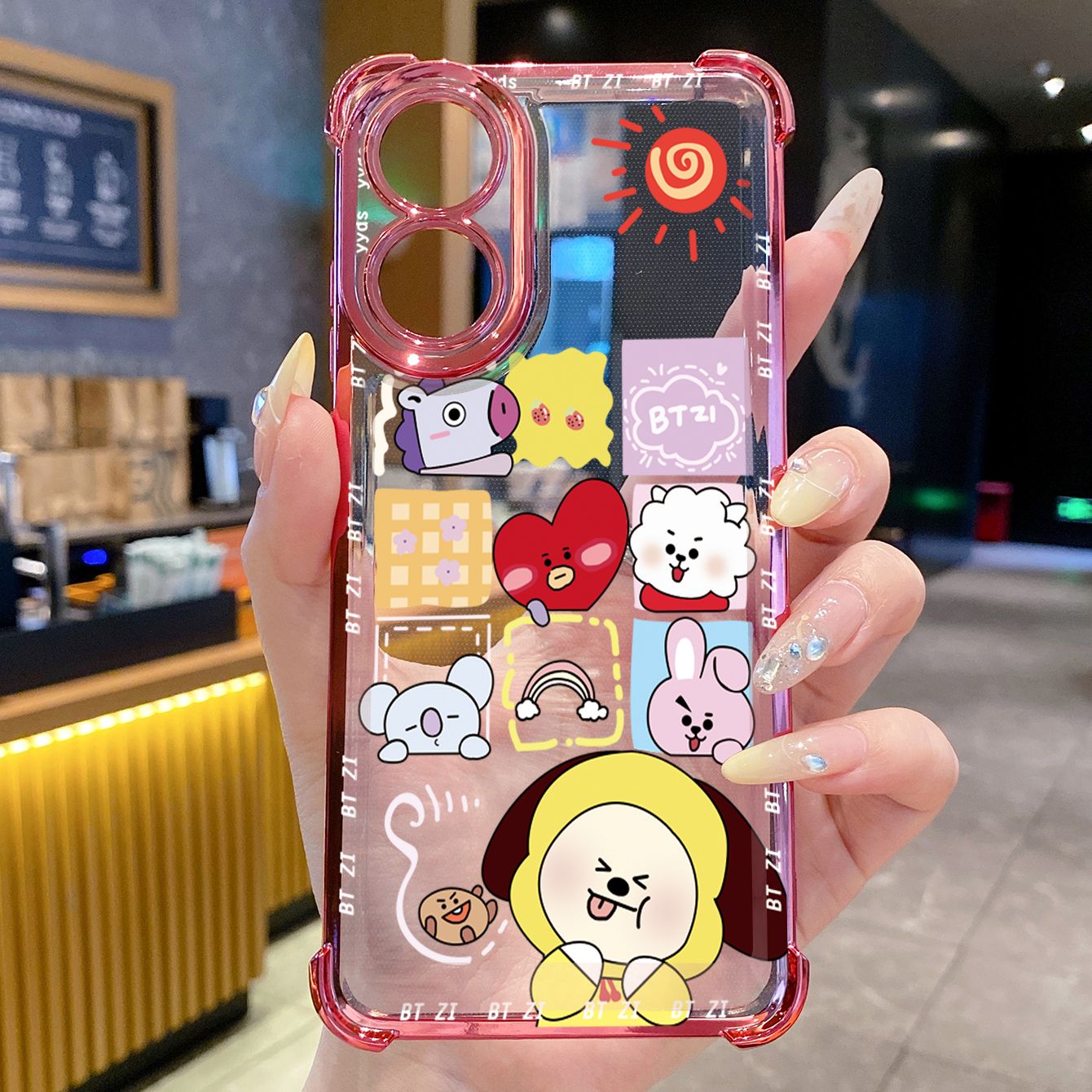 for OPPO A38 A5 Pro Realme C63 C51 C75 VIVO Plating Phone Case Shockproof Cover BTS BT21