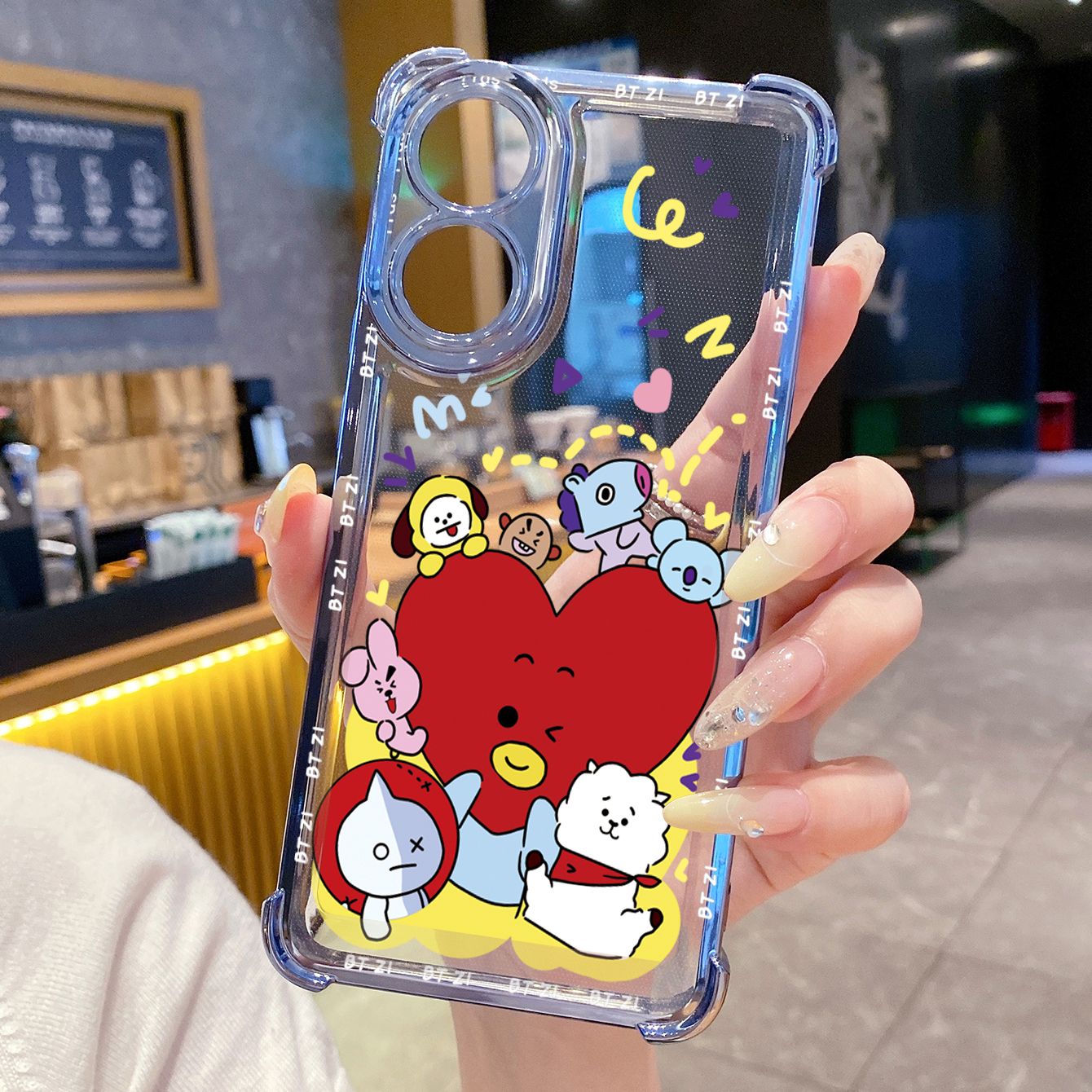 for OPPO A38 A5 Pro Realme C63 C51 C75 VIVO Plating Phone Case Shockproof Cover BTS BT21