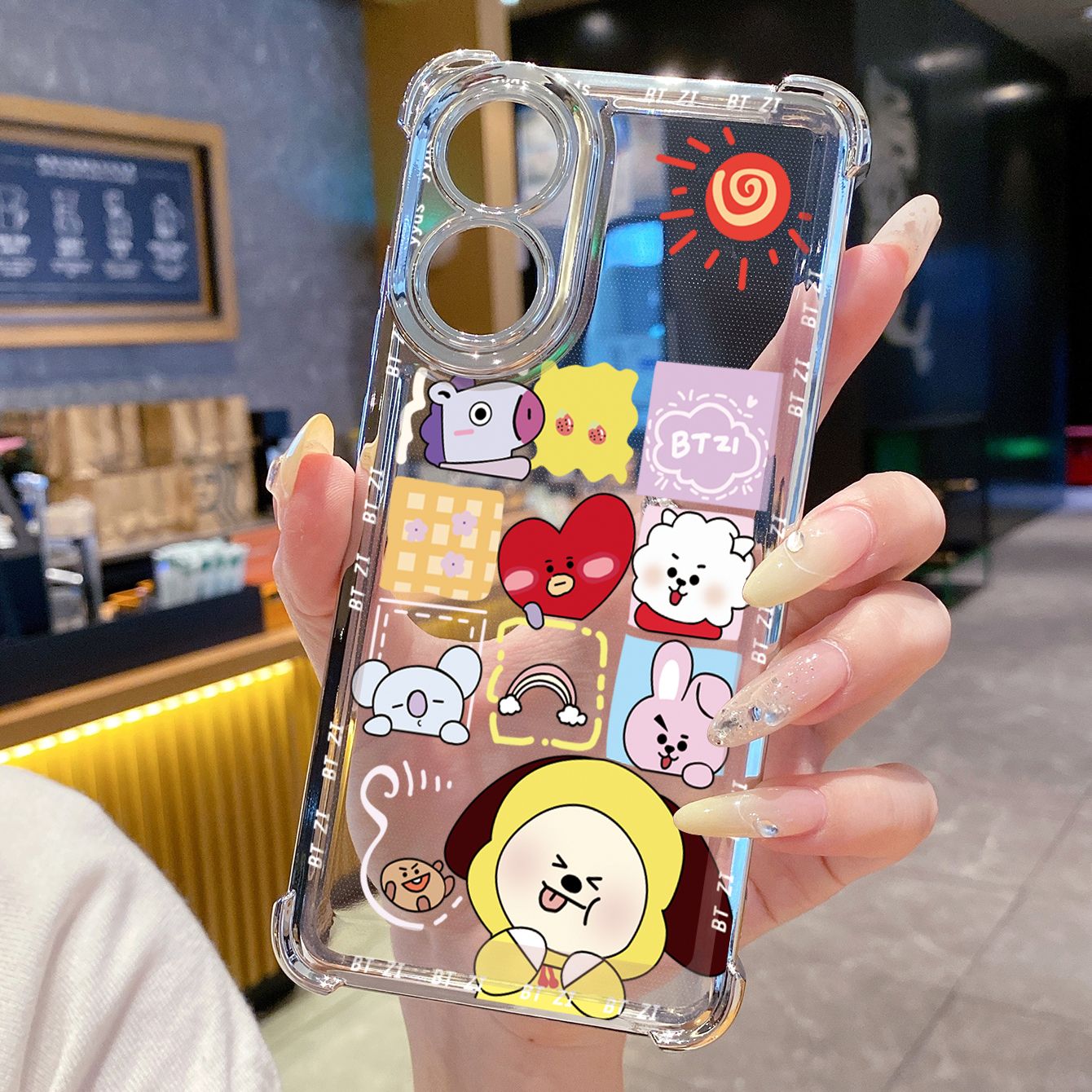 for OPPO A38 A5 Pro Realme C63 C51 C75 VIVO Plating Phone Case Shockproof Cover BTS BT21