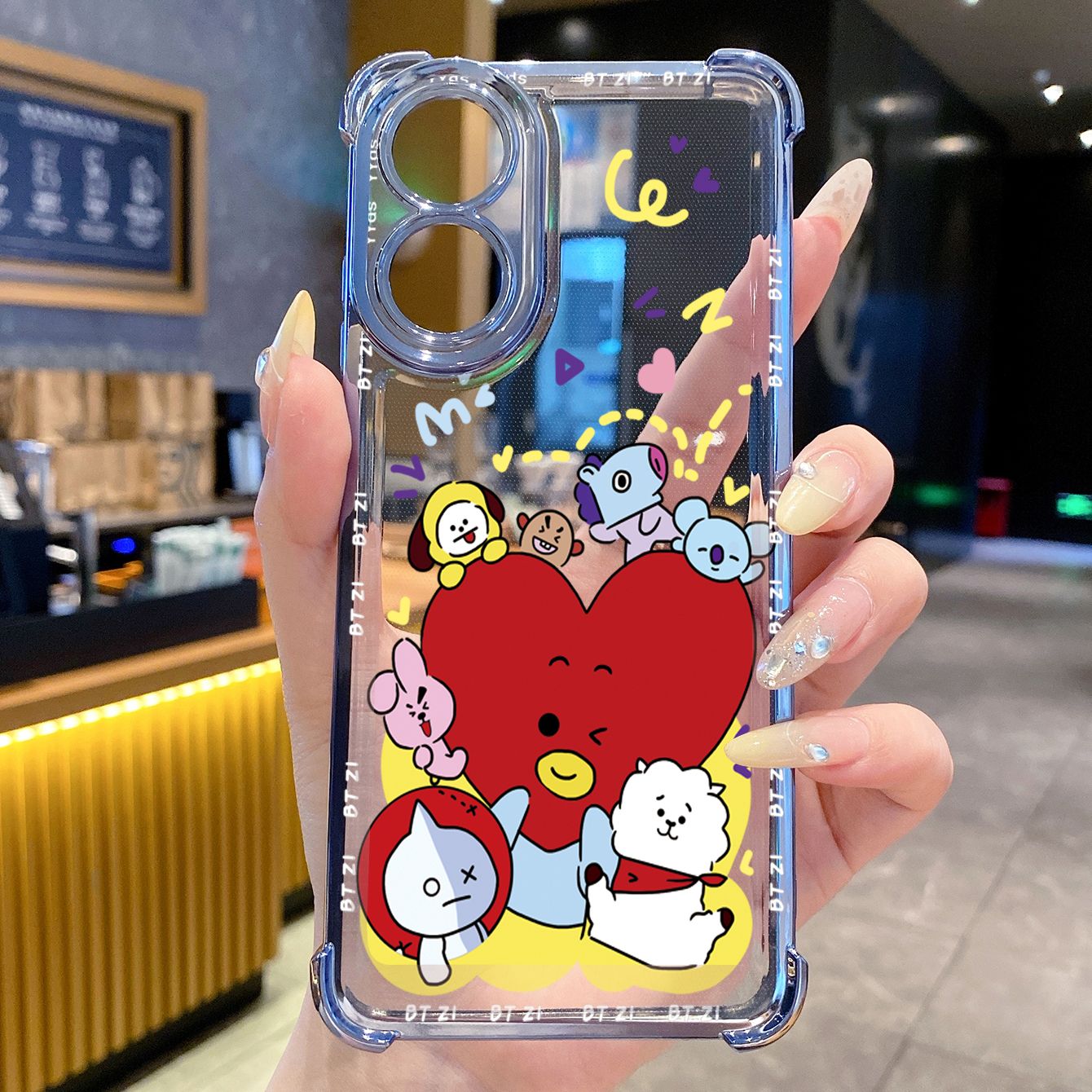 for OPPO A38 A5 Pro Realme C63 C51 C75 VIVO Plating Phone Case Shockproof Cover BTS BT21