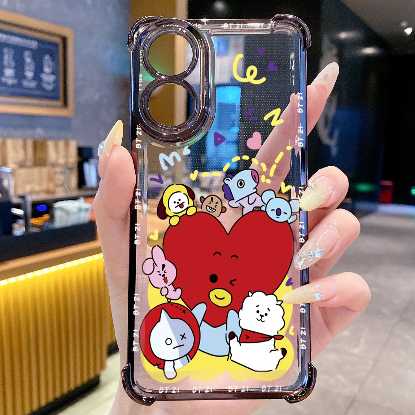 for OPPO A38 A5 Pro Realme C63 C51 C75 VIVO Plating Phone Case Shockproof Cover BTS BT21
