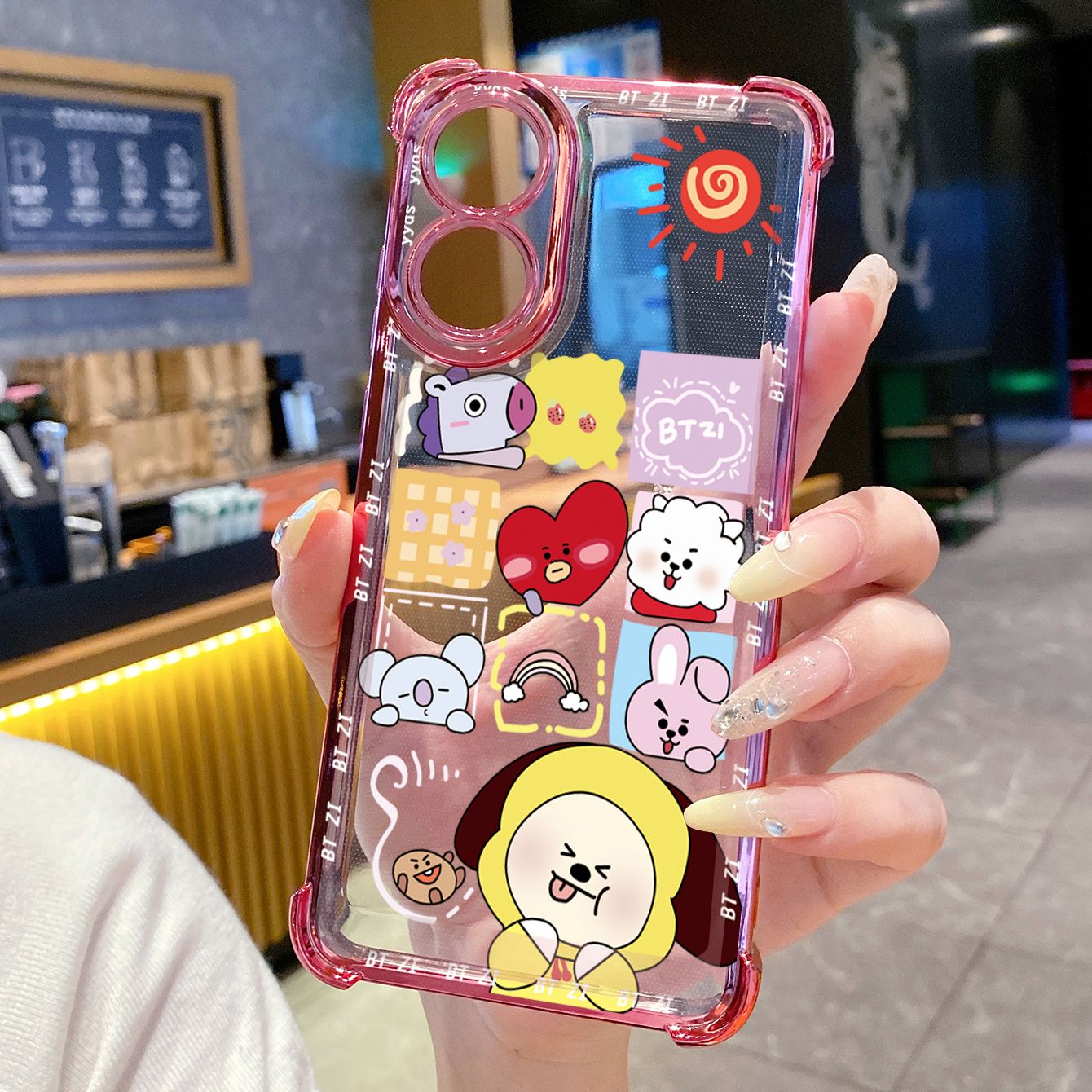 for OPPO A38 A5 Pro Realme C63 C51 C75 VIVO Plating Phone Case Shockproof Cover BTS BT21