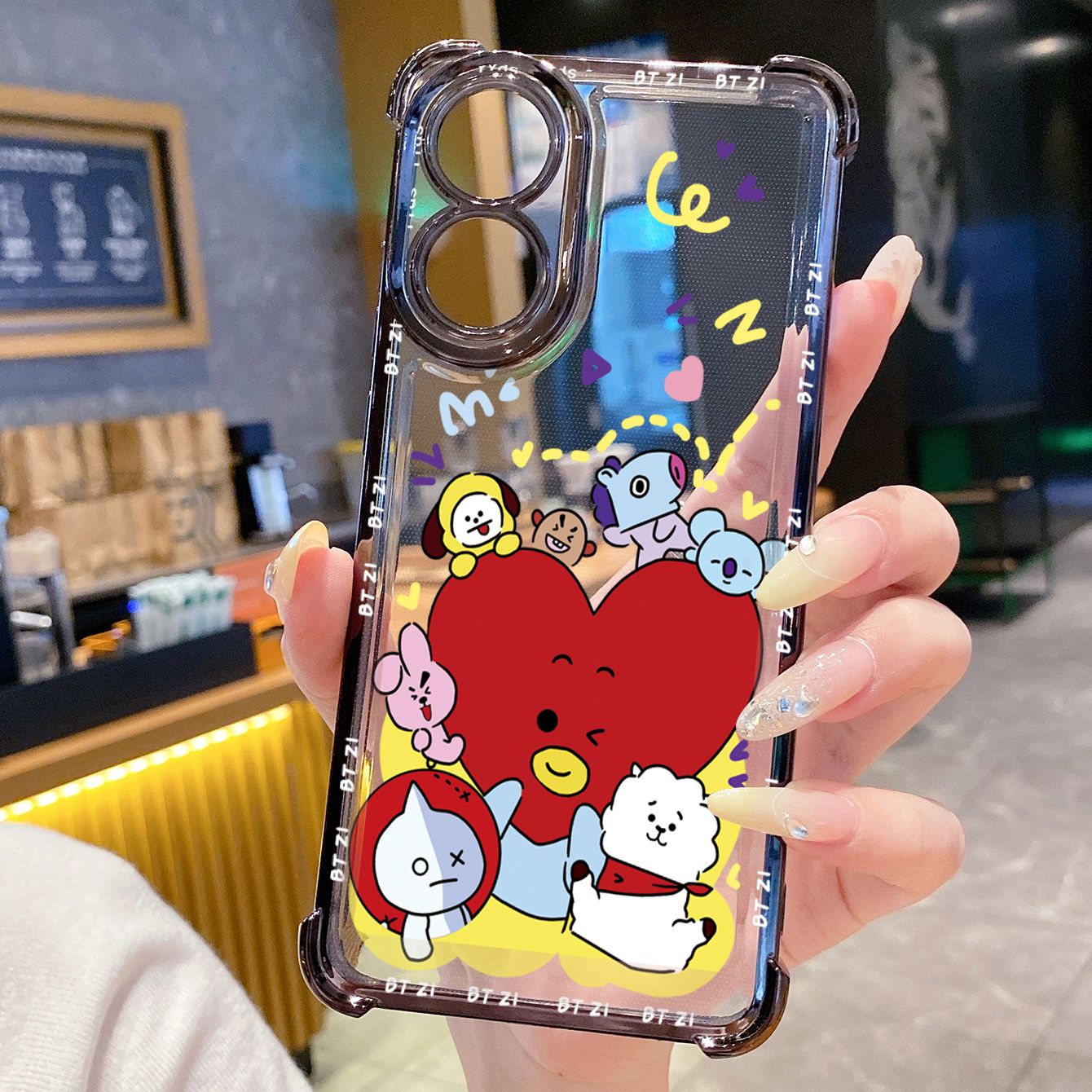 for OPPO A38 A5 Pro Realme C63 C51 C75 VIVO Plating Phone Case Shockproof Cover BTS BT21