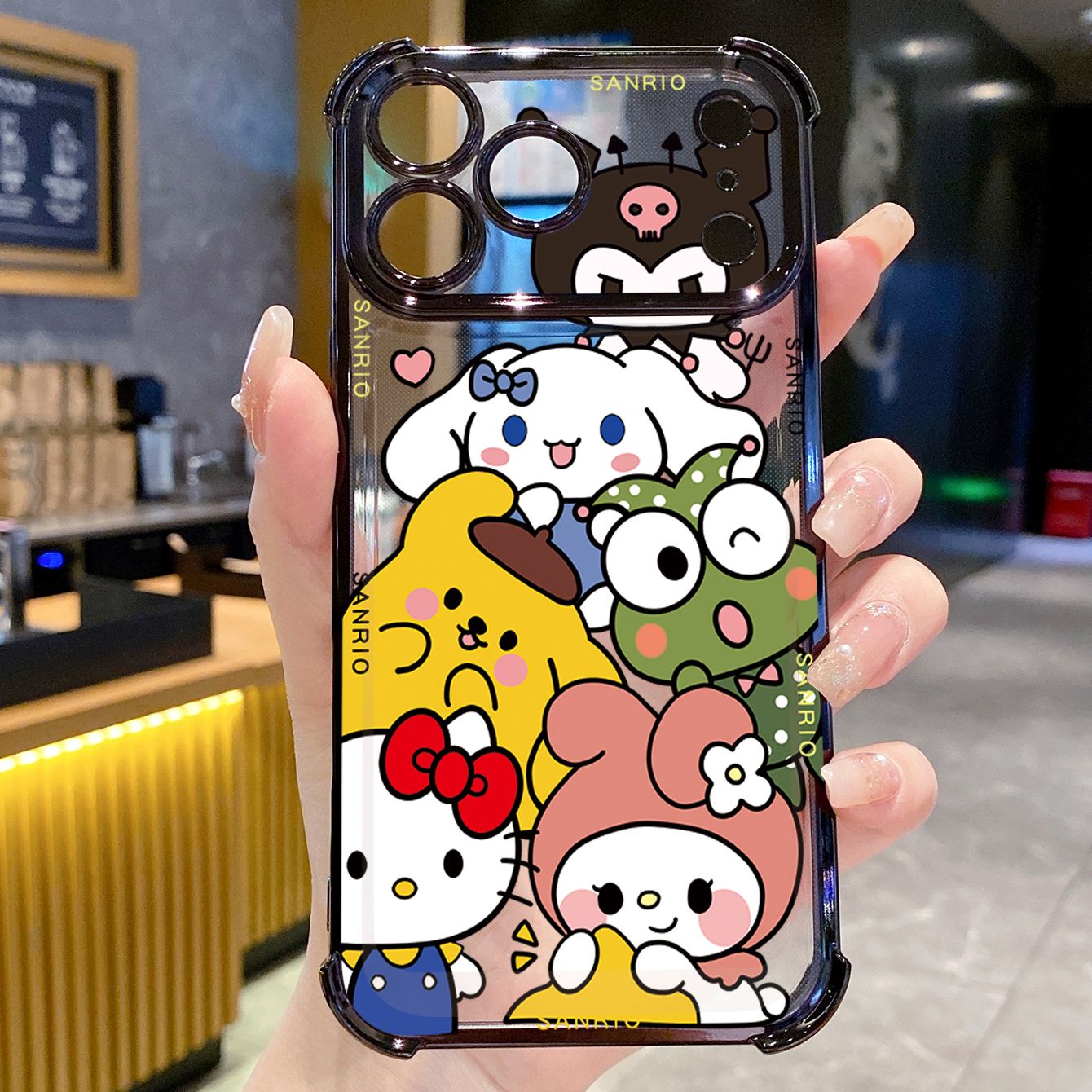 for iPhone 17 Pro Max 16 15 14 Plus Plating Phone Case Shockproof Cover Kuromi My Melody HelloKitt