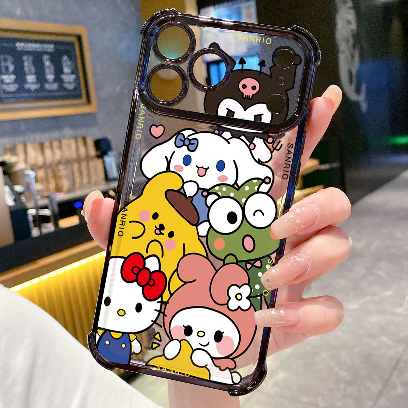 for iPhone 17 Pro Max 16 15 14 Plus Plating Phone Case Shockproof Cover Kuromi My Melody HelloKitt