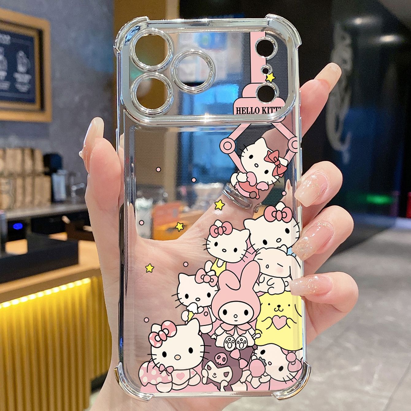for iPhone 17 Pro Max 16 15 14 Plus Plating Phone Case Shockproof Cover Kuromi My Melody HelloKitt