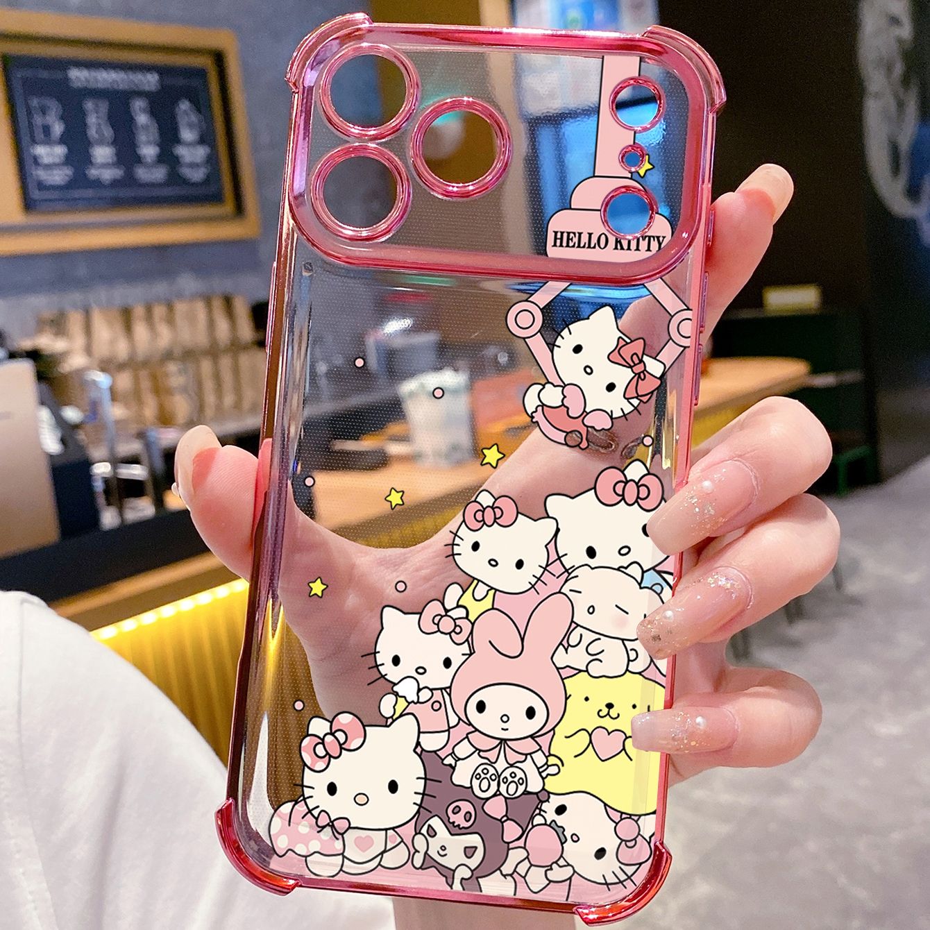 for iPhone 17 Pro Max 16 15 14 Plus Plating Phone Case Shockproof Cover Kuromi My Melody HelloKitt
