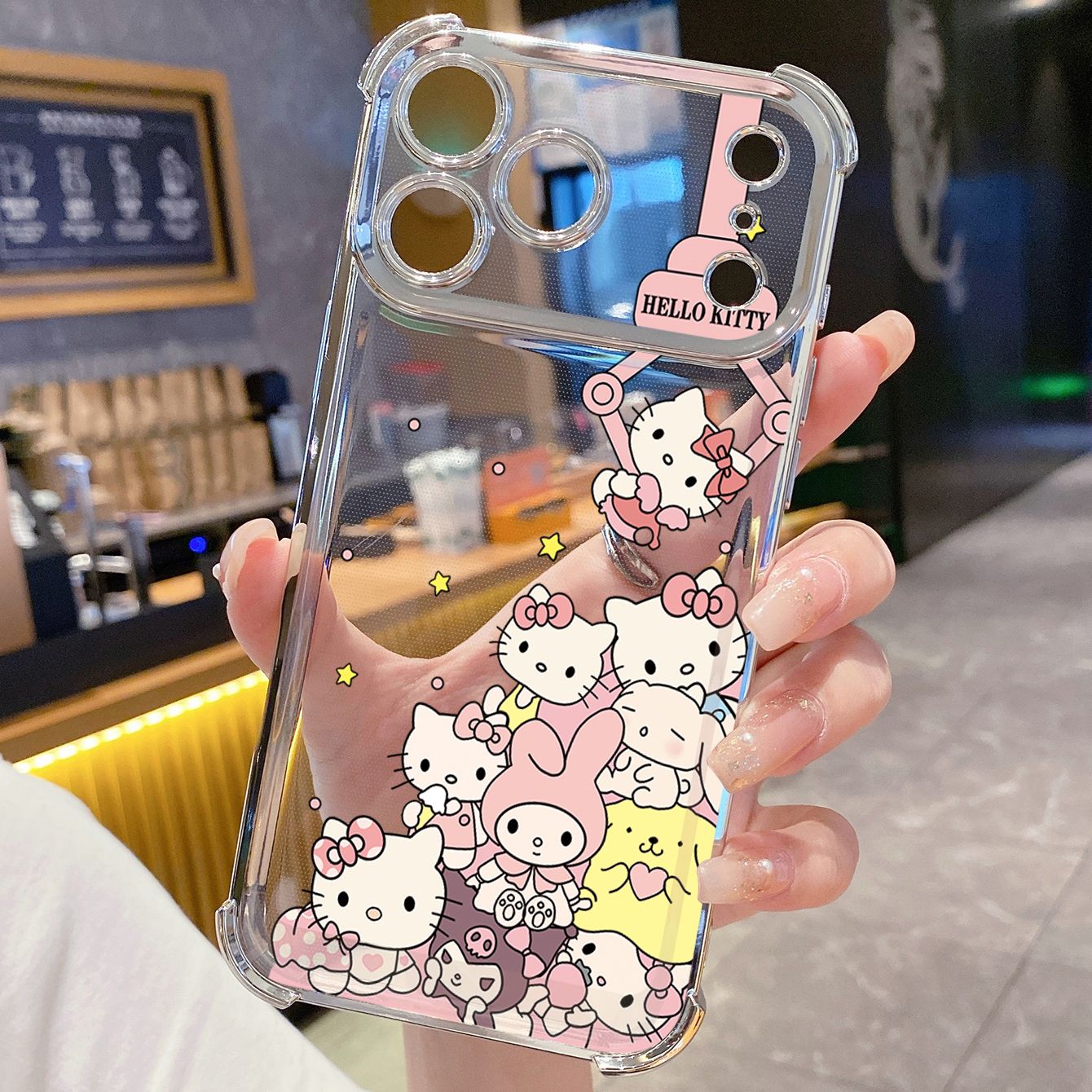 for iPhone 17 Pro Max 16 15 14 Plus Plating Phone Case Shockproof Cover Kuromi My Melody HelloKitt