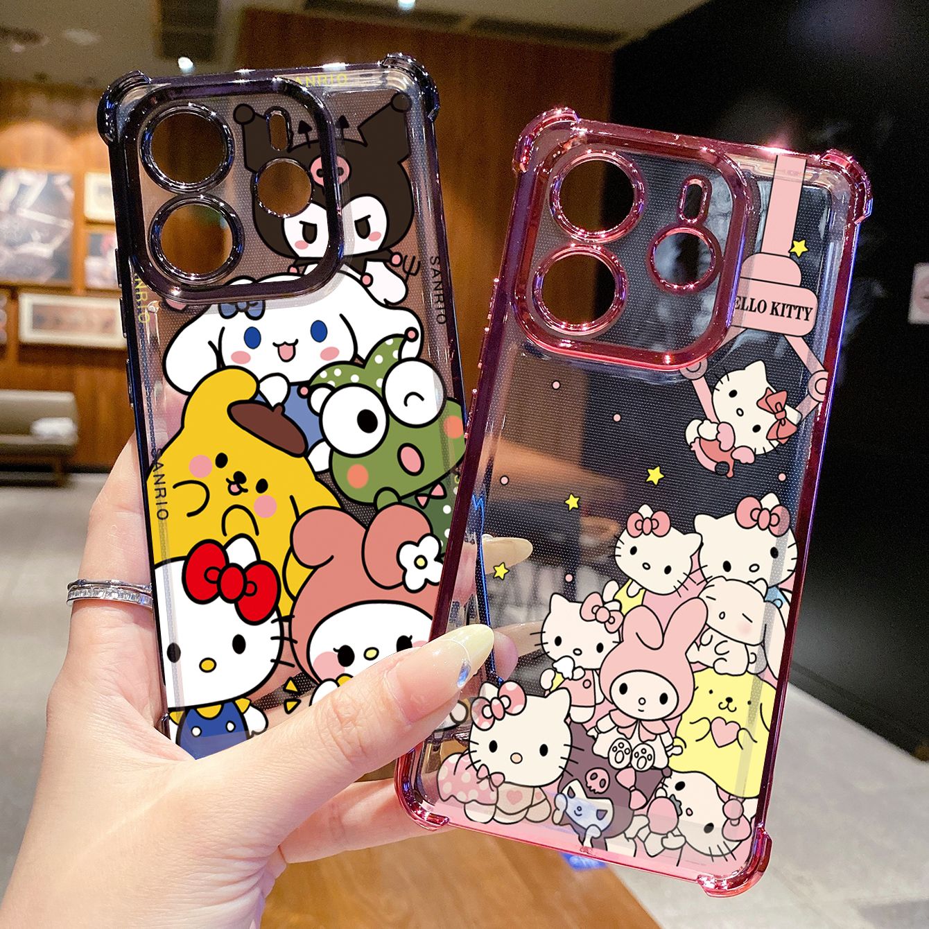 for Redmi Note 14 Pro 14C 13C POCO X7 Plating Phone Case Shockproof Cover Kuromi My Melody HelloKitt