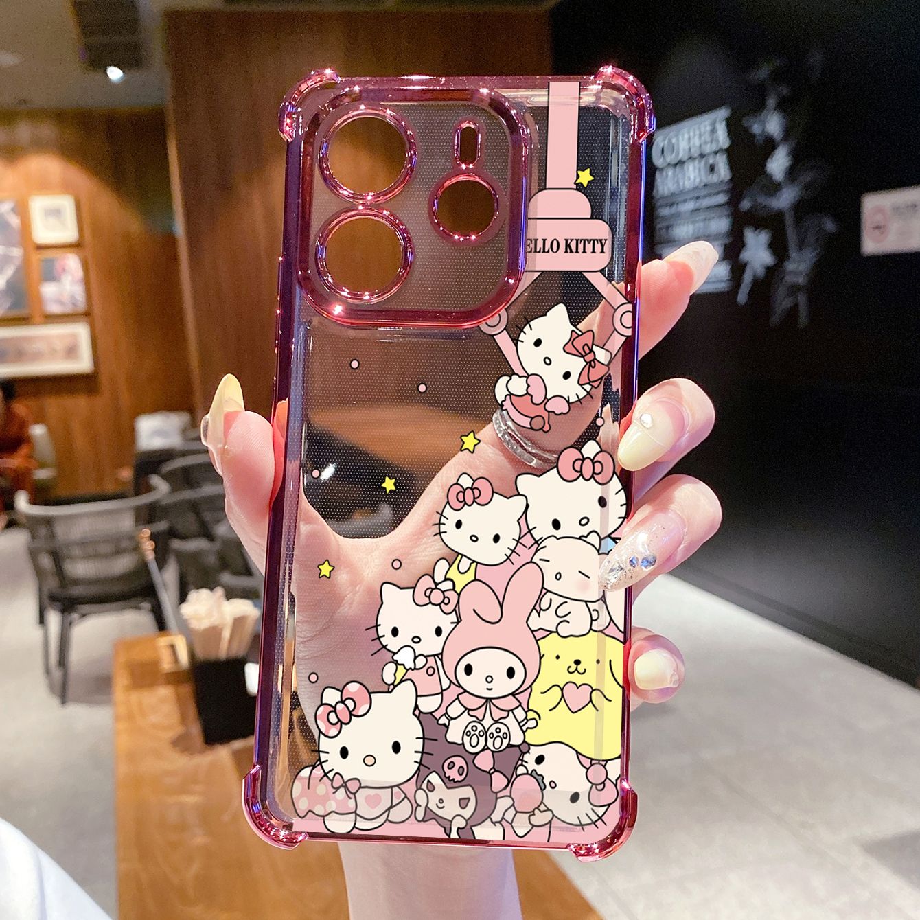 for Redmi Note 14 Pro 14C 13C POCO X7 Plating Phone Case Shockproof Cover Kuromi My Melody HelloKitt