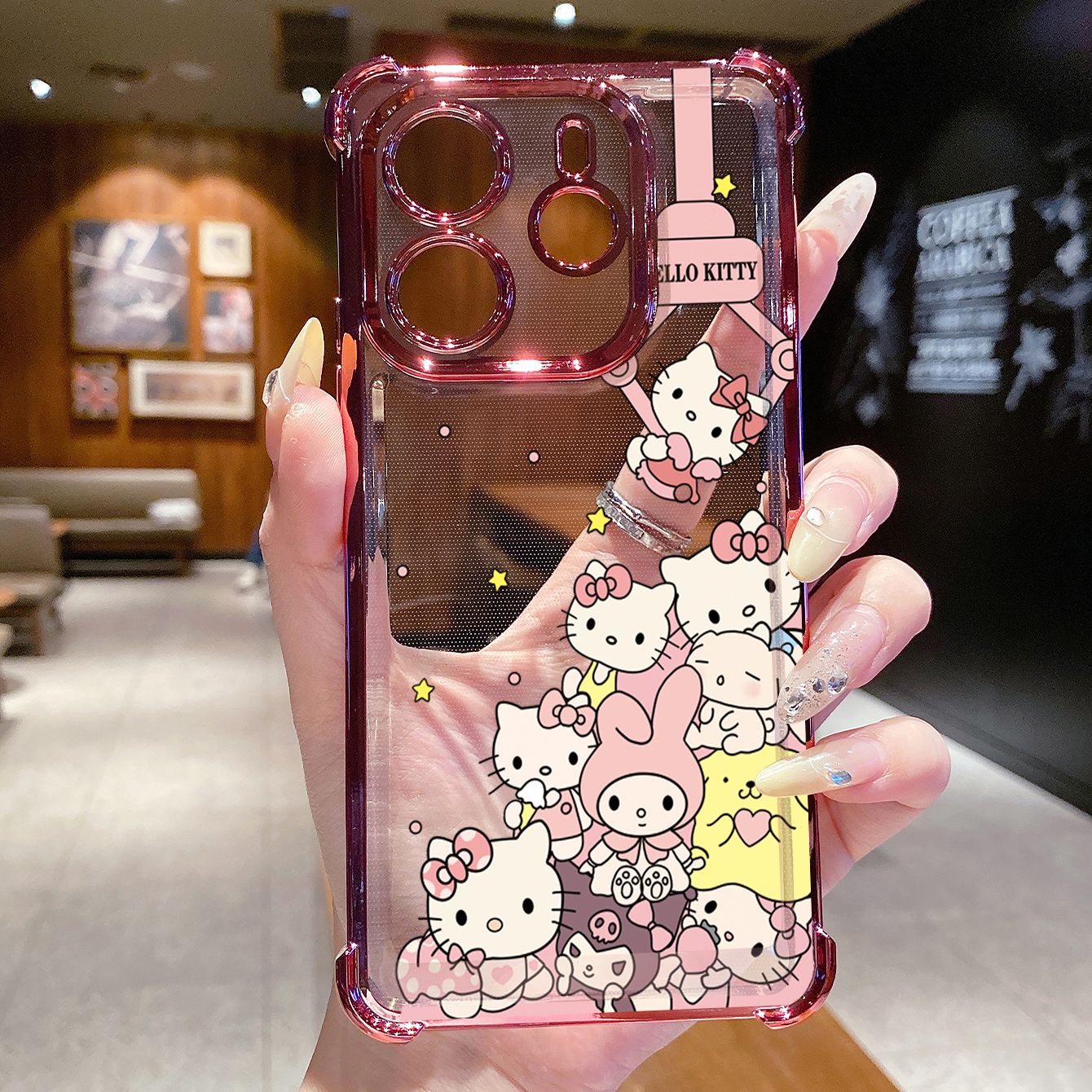 for Redmi Note 14 Pro 14C 13C POCO X7 Plating Phone Case Shockproof Cover Kuromi My Melody HelloKitt