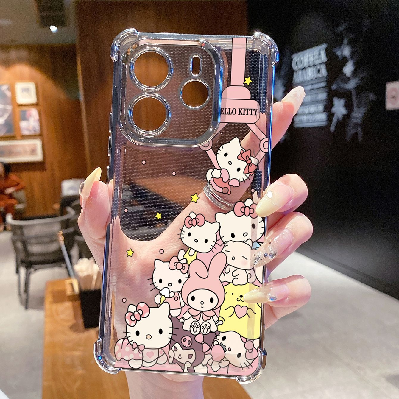 for Redmi Note 14 Pro 14C 13C POCO X7 Plating Phone Case Shockproof Cover Kuromi My Melody HelloKitt