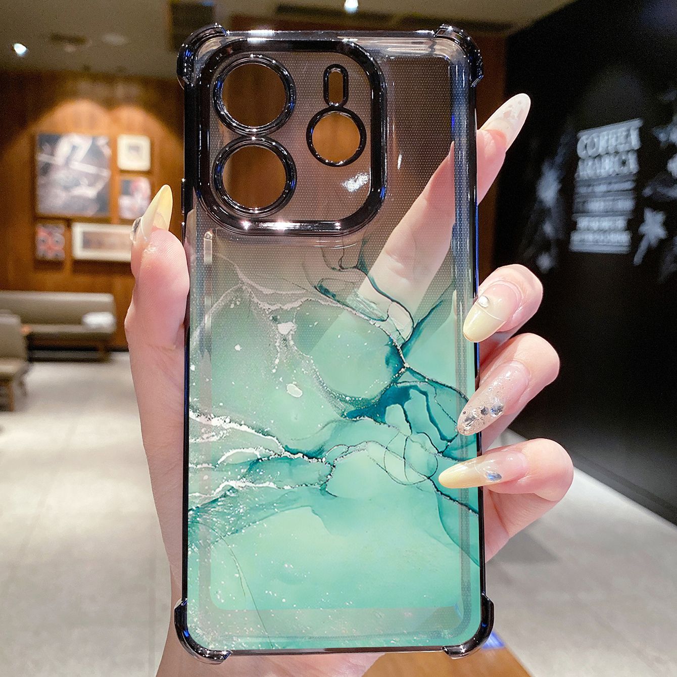for Redmi Note 14 Pro 14C 13C POCO X7 Plating Phone Case Shockproof Cover Gradient Color Beauty