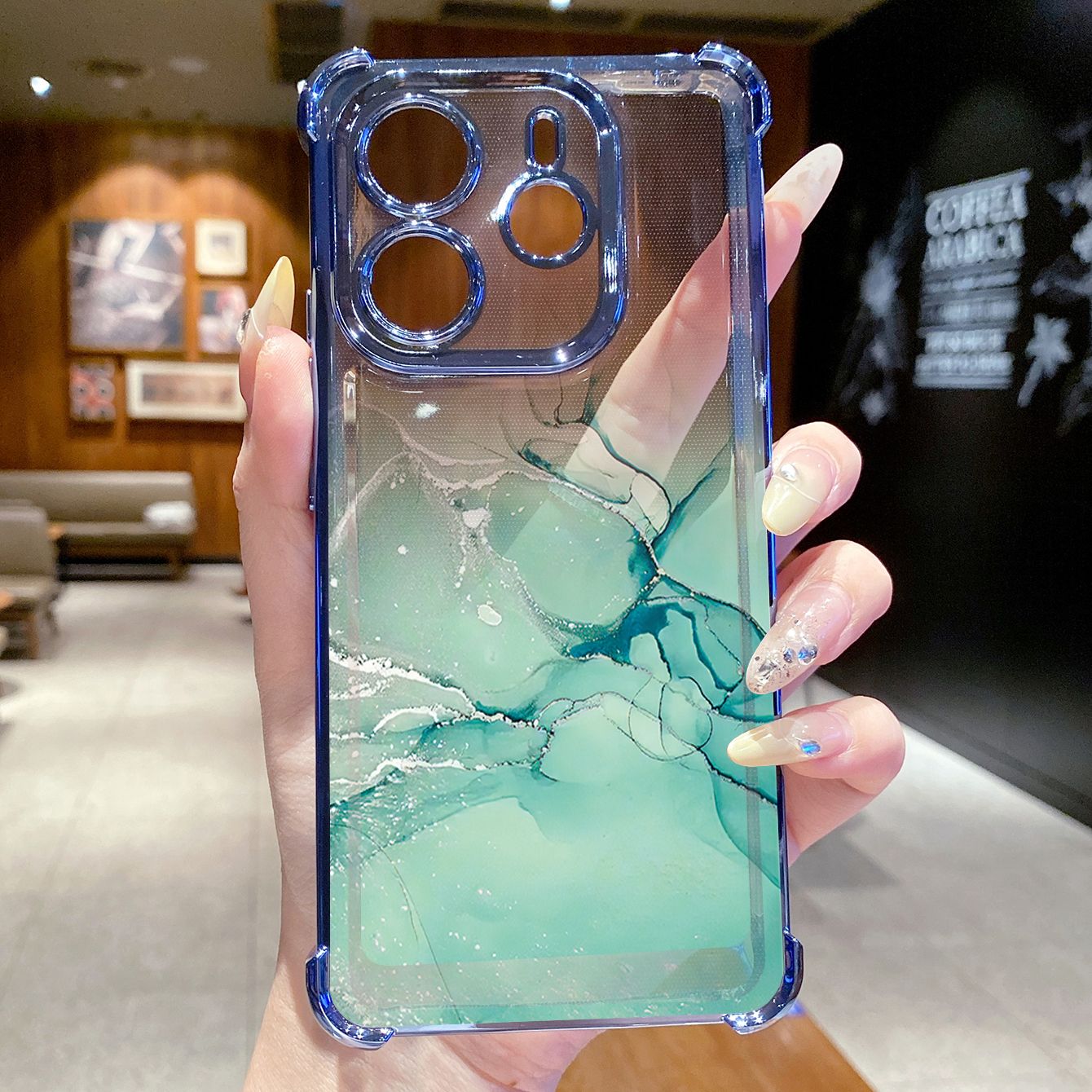 for Redmi Note 14 Pro 14C 13C POCO X7 Plating Phone Case Shockproof Cover Gradient Color Beauty