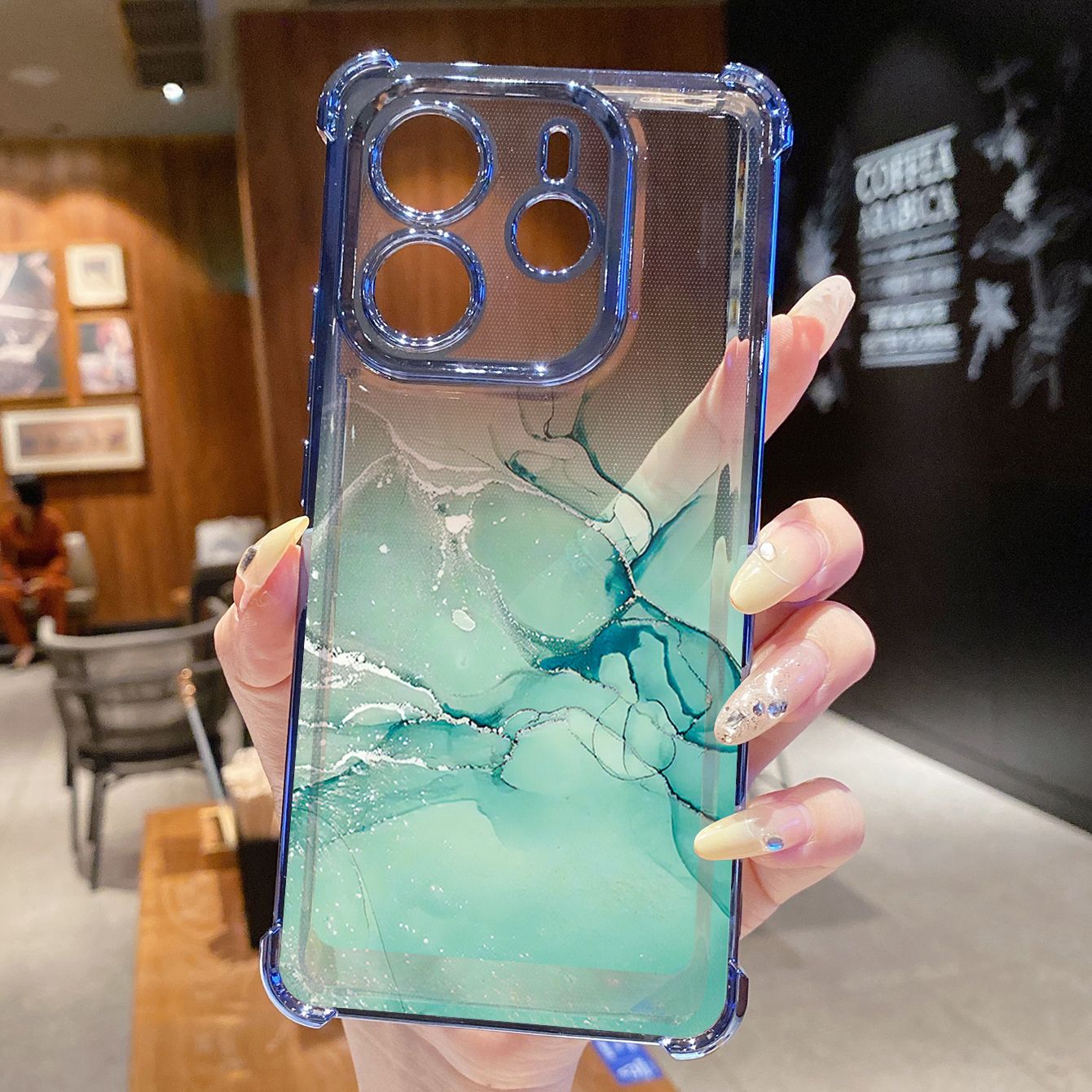 for Redmi Note 14 Pro 14C 13C POCO X7 Plating Phone Case Shockproof Cover Gradient Color Beauty