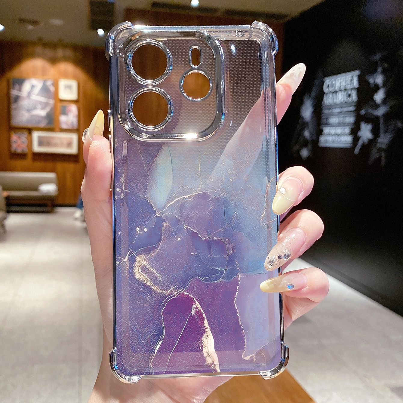 for Redmi Note 14 Pro 14C 13C POCO X7 Plating Phone Case Shockproof Cover Gradient Color Beauty