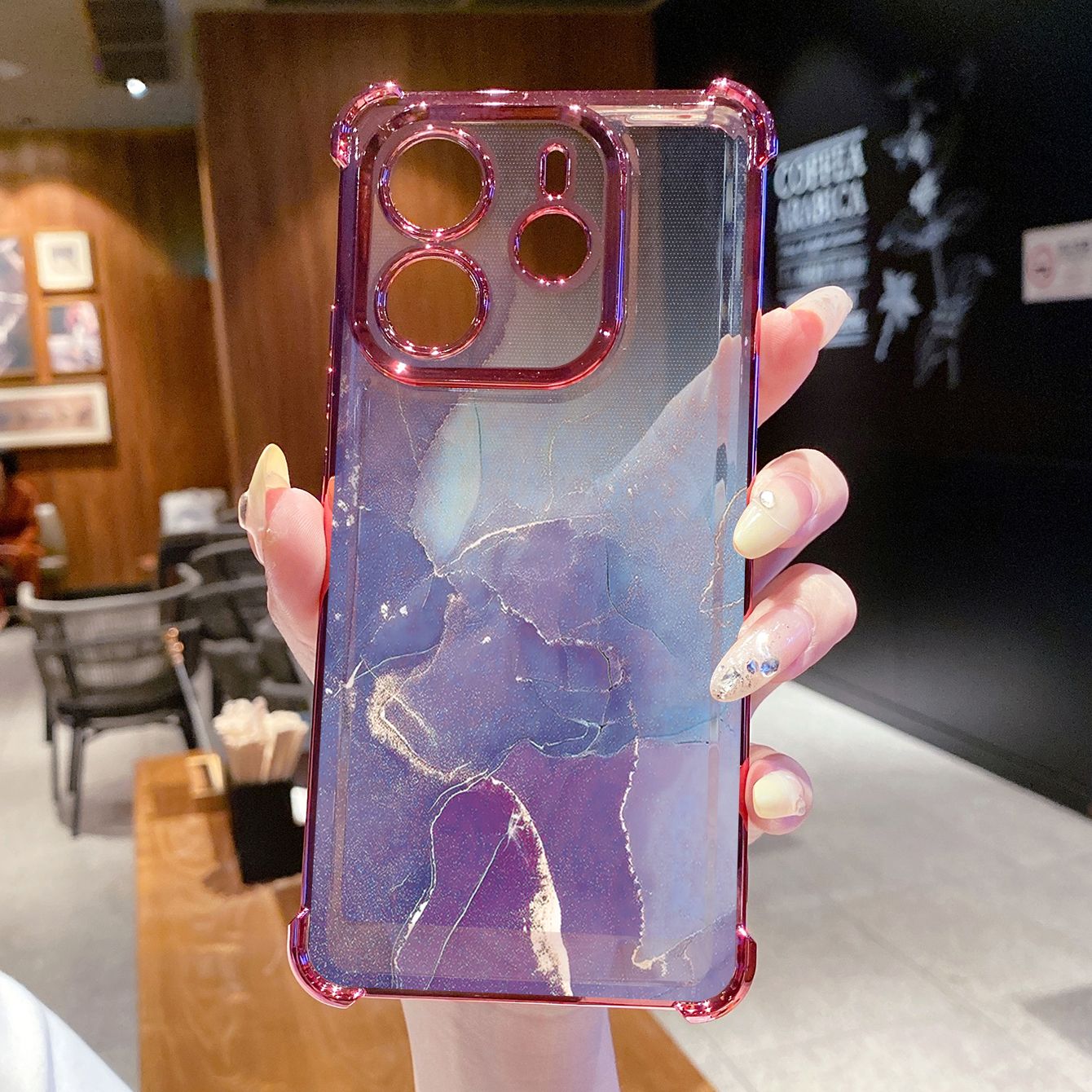 for Redmi Note 14 Pro 14C 13C POCO X7 Plating Phone Case Shockproof Cover Gradient Color Beauty