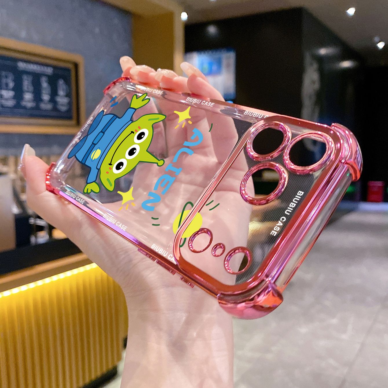 for iPhone 17 Pro Max 16 15 14 Plus Plating Phone Case Shockproof Cover Alien Stitch