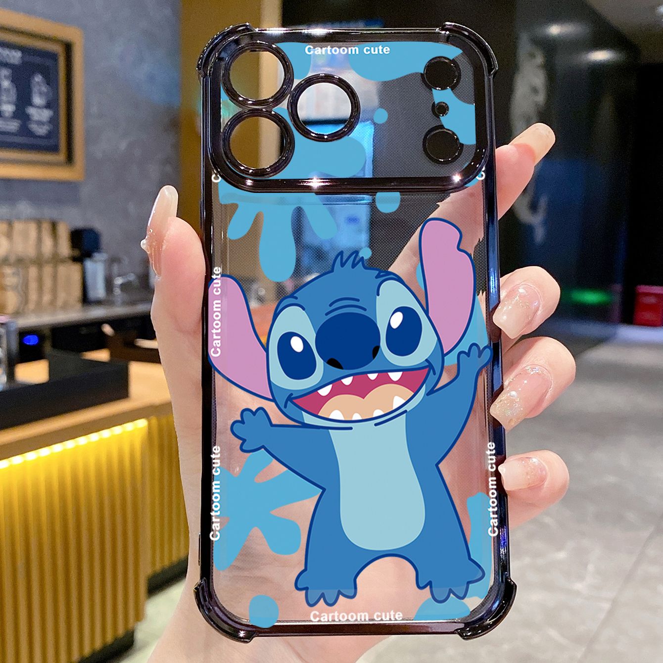 for iPhone 17 Pro Max 16 15 14 Plus Plating Phone Case Shockproof Cover Alien Stitch