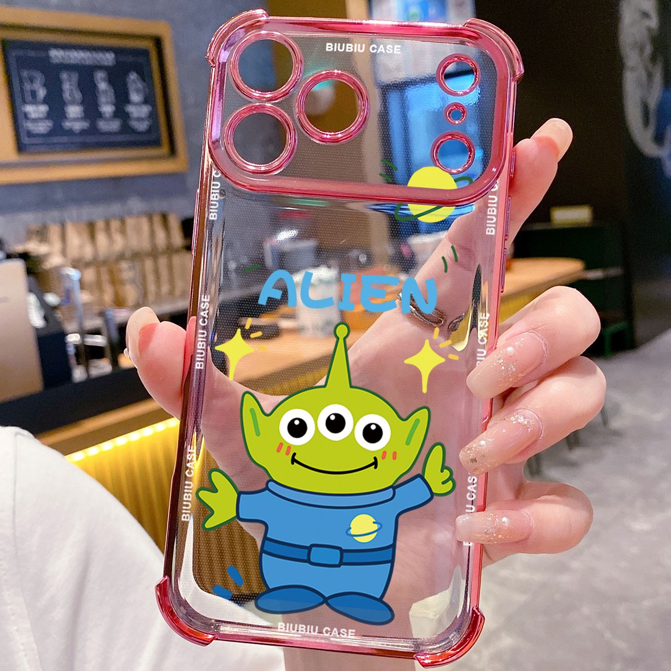 for iPhone 17 Pro Max 16 15 14 Plus Plating Phone Case Shockproof Cover Alien Stitch