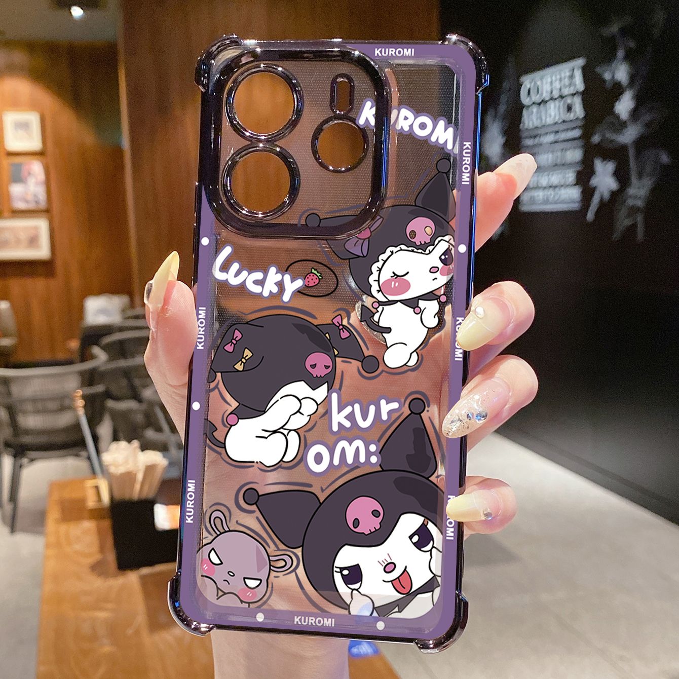 for Redmi Note 14 Pro 14C 13C POCO X7 Plating Phone Case Shockproof Cover Cute Melody Kuromi