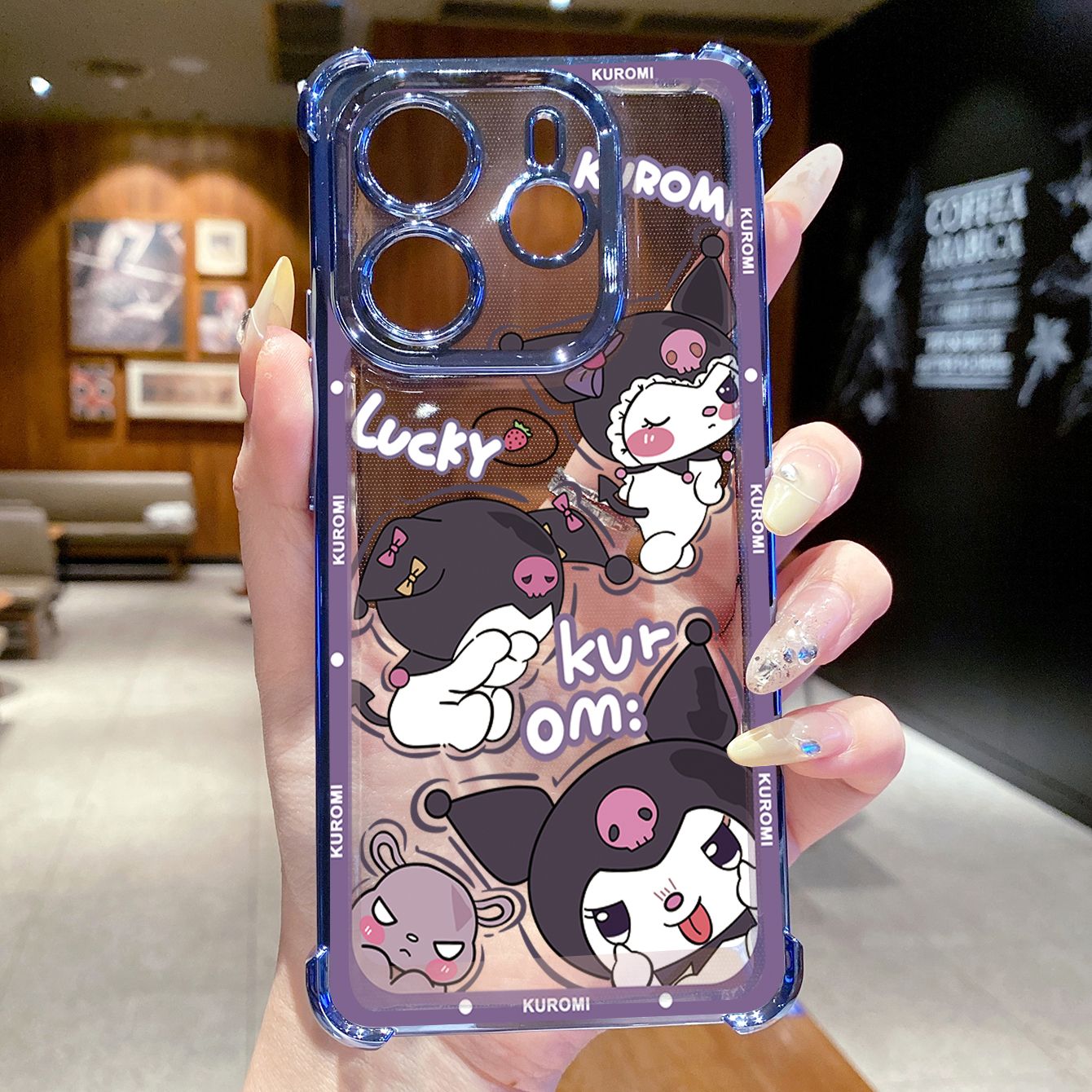 for Redmi Note 14 Pro 14C 13C POCO X7 Plating Phone Case Shockproof Cover Cute Melody Kuromi