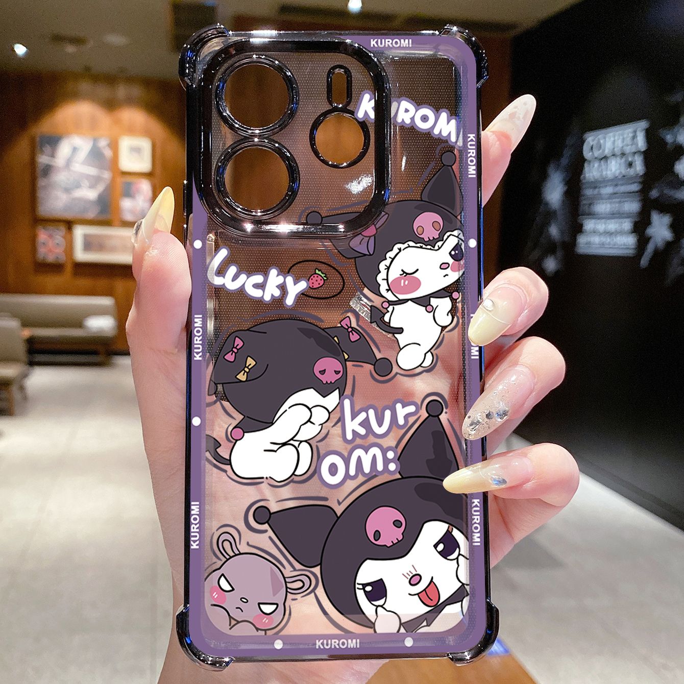 for Redmi Note 14 Pro 14C 13C POCO X7 Plating Phone Case Shockproof Cover Cute Melody Kuromi