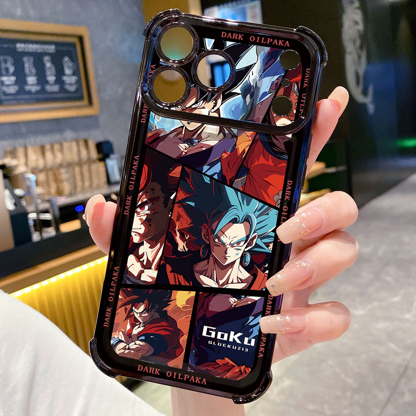 for iPhone 17 Pro Max 16 15 14 Plus Plating Phone Case Shockproof Cover Dark OilPaka DRAGON BALL