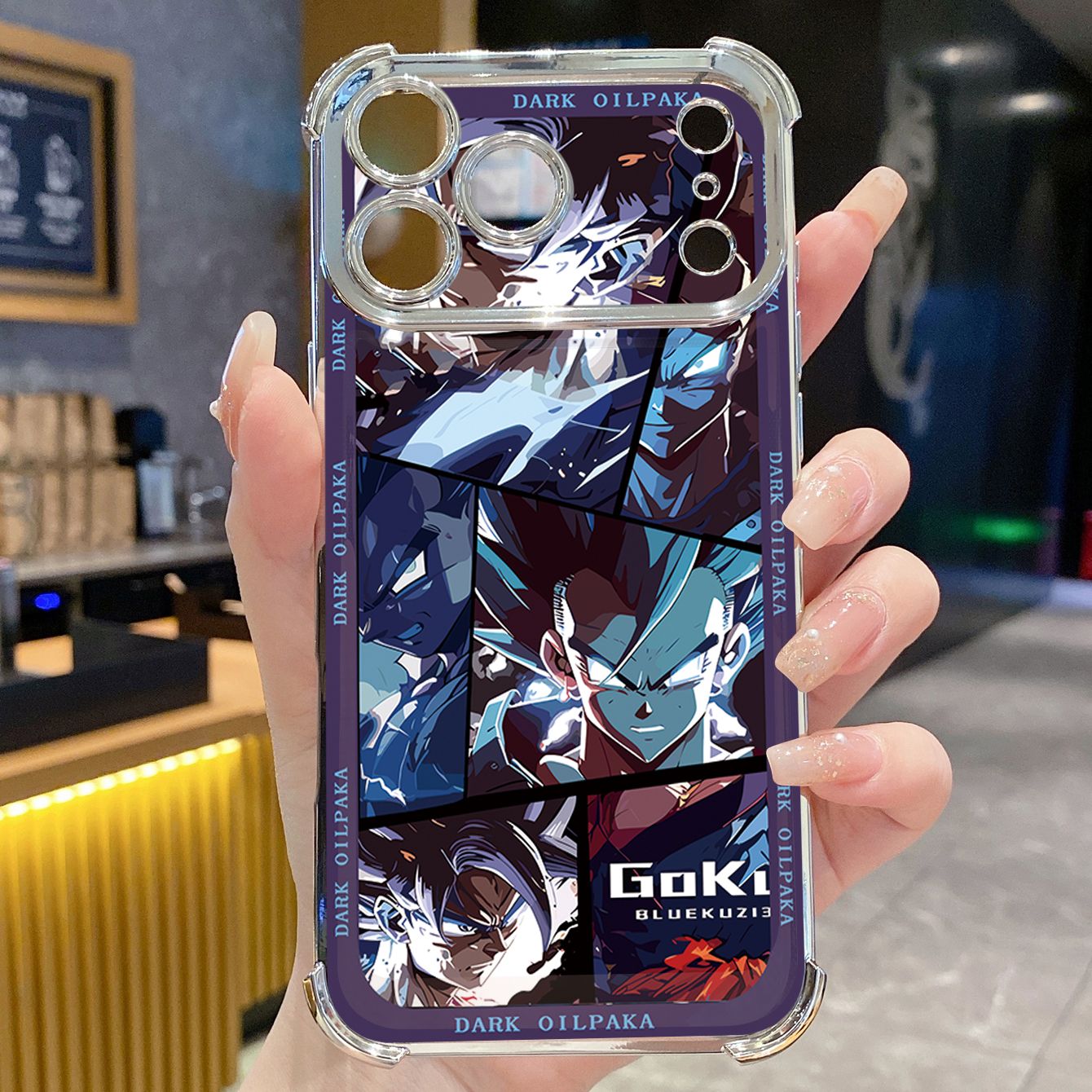 for iPhone 17 Pro Max 16 15 14 Plus Plating Phone Case Shockproof Cover Dark OilPaka DRAGON BALL