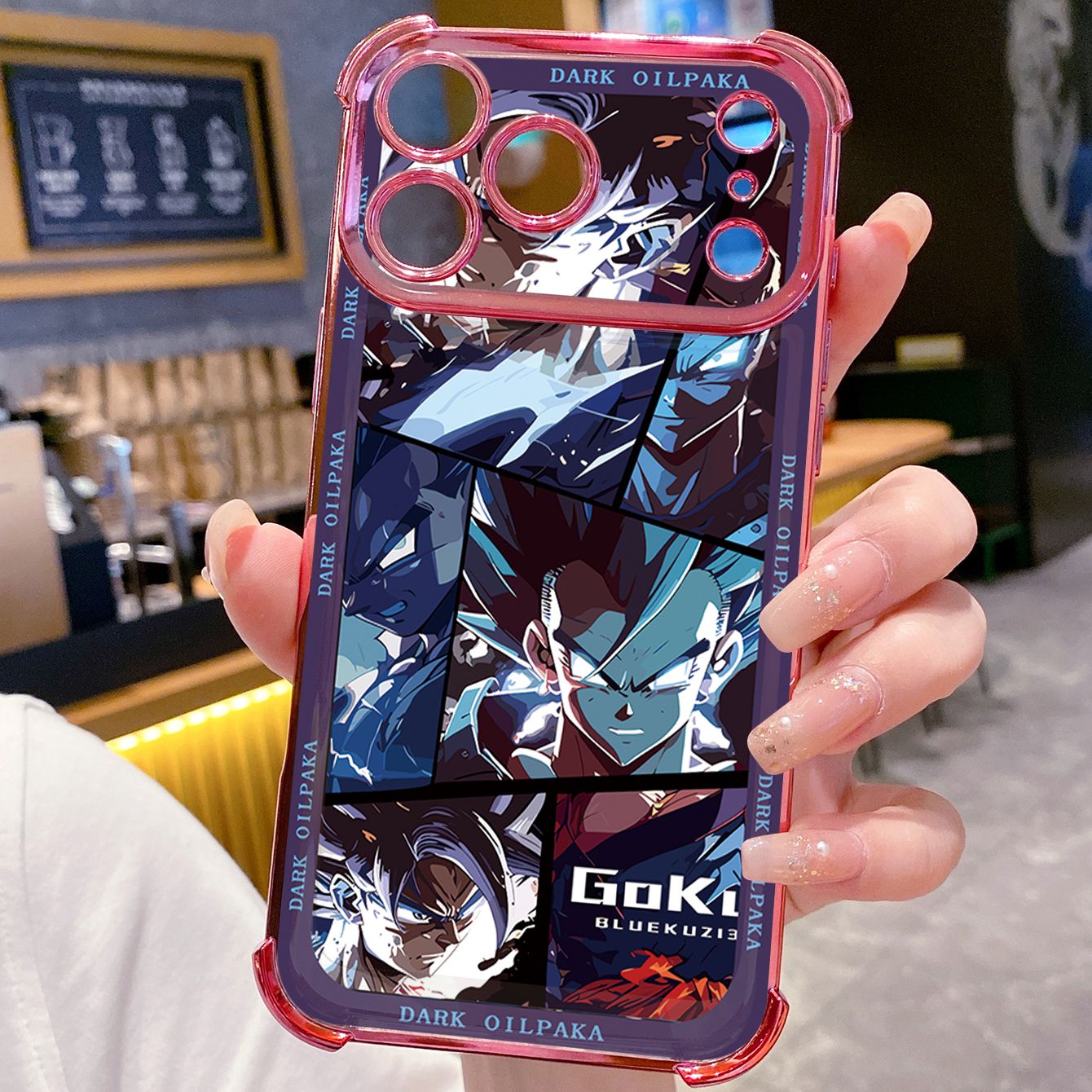 for iPhone 17 Pro Max 16 15 14 Plus Plating Phone Case Shockproof Cover Dark OilPaka DRAGON BALL