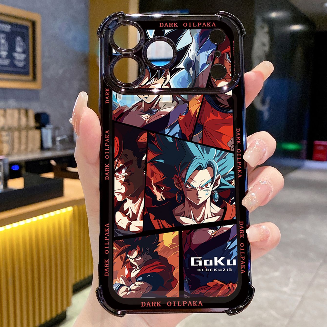 for iPhone 17 Pro Max 16 15 14 Plus Plating Phone Case Shockproof Cover Dark OilPaka DRAGON BALL