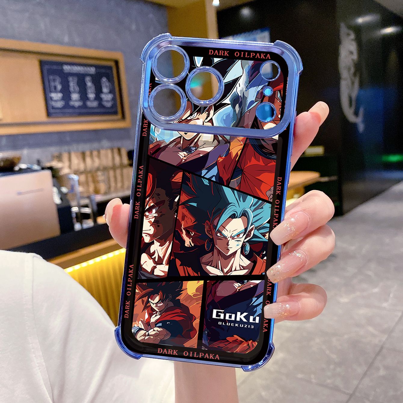 for iPhone 17 Pro Max 16 15 14 Plus Plating Phone Case Shockproof Cover Dark OilPaka DRAGON BALL