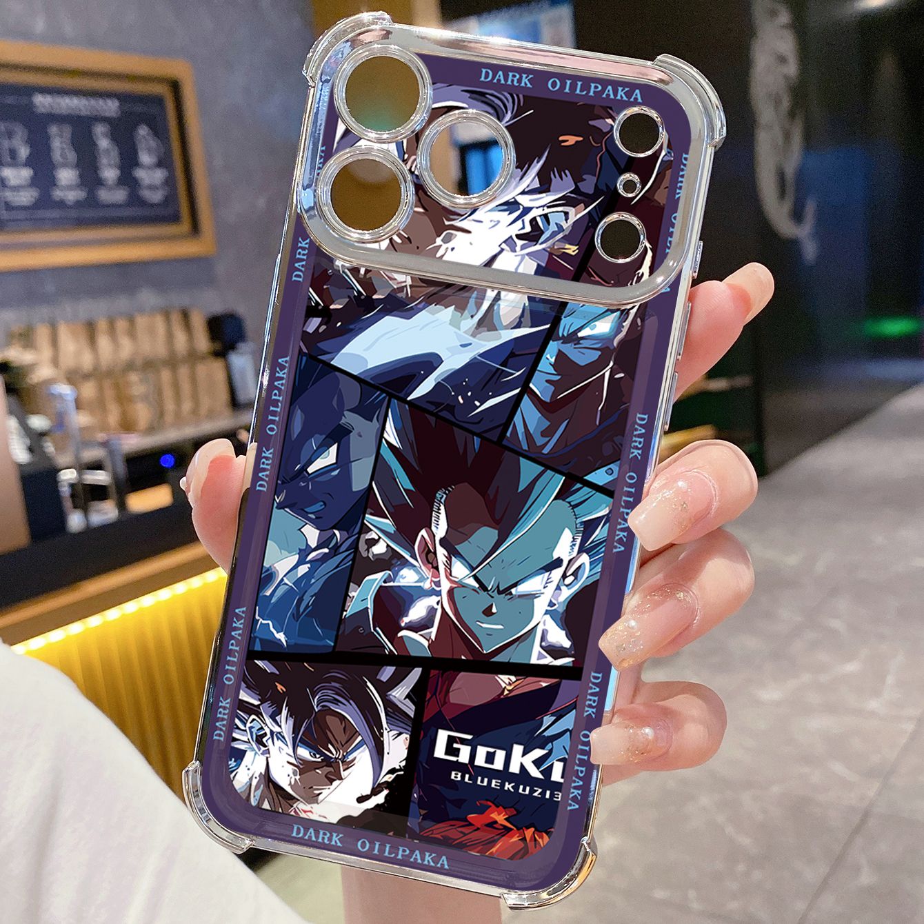 for iPhone 17 Pro Max 16 15 14 Plus Plating Phone Case Shockproof Cover Dark OilPaka DRAGON BALL