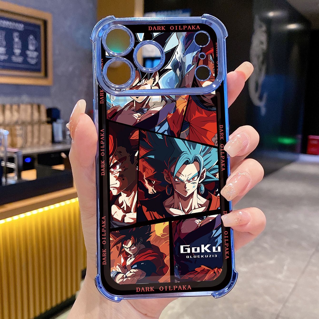 for iPhone 17 Pro Max 16 15 14 Plus Plating Phone Case Shockproof Cover Dark OilPaka DRAGON BALL