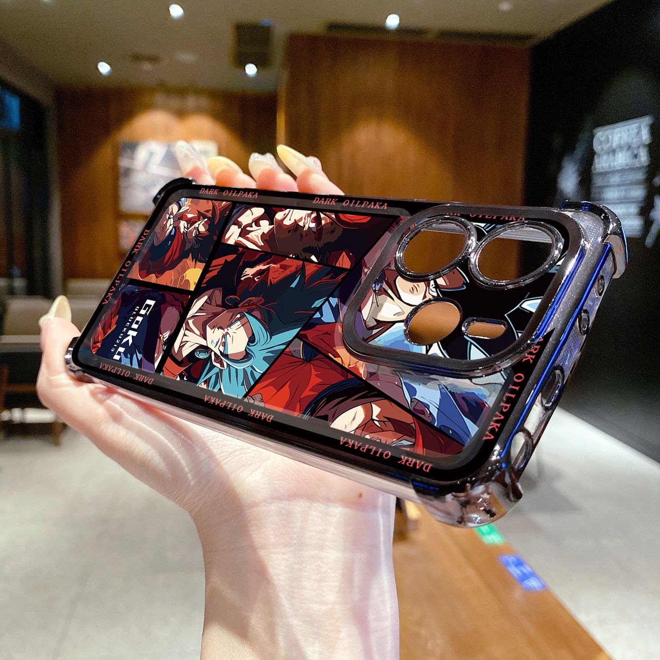 for Redmi Note 14 Pro 14C 13C POCO X7 Plating Phone Case Shockproof Cover Dark OilPaka DRAGON BALL