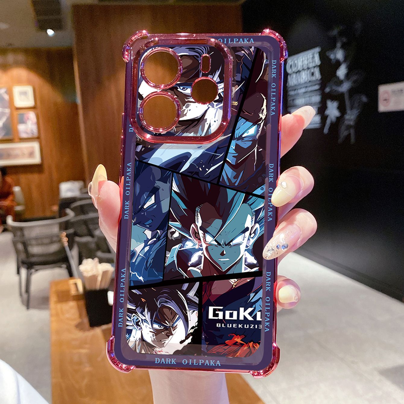 for Redmi Note 14 Pro 14C 13C POCO X7 Plating Phone Case Shockproof Cover Dark OilPaka DRAGON BALL