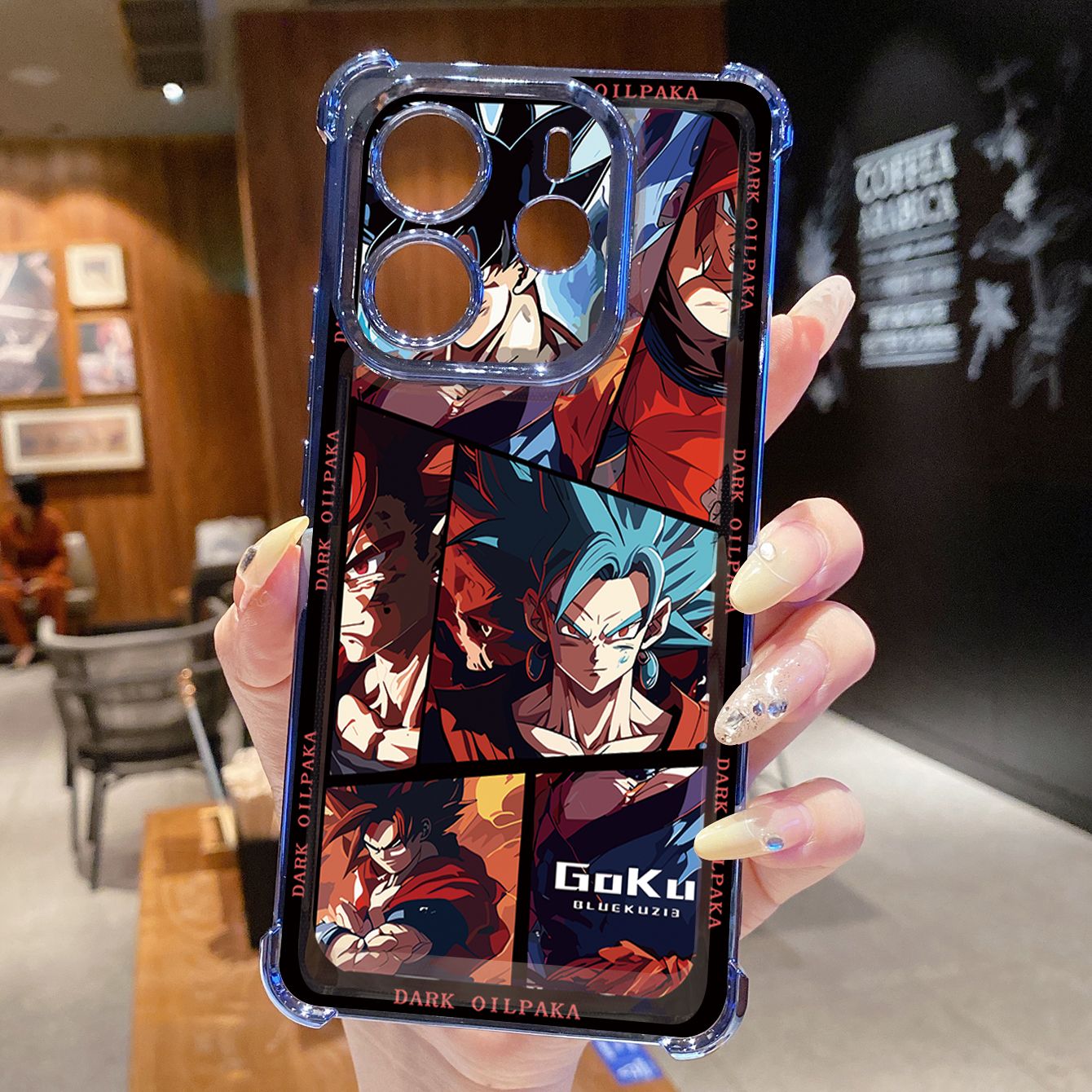 for Redmi Note 14 Pro 14C 13C POCO X7 Plating Phone Case Shockproof Cover Dark OilPaka DRAGON BALL