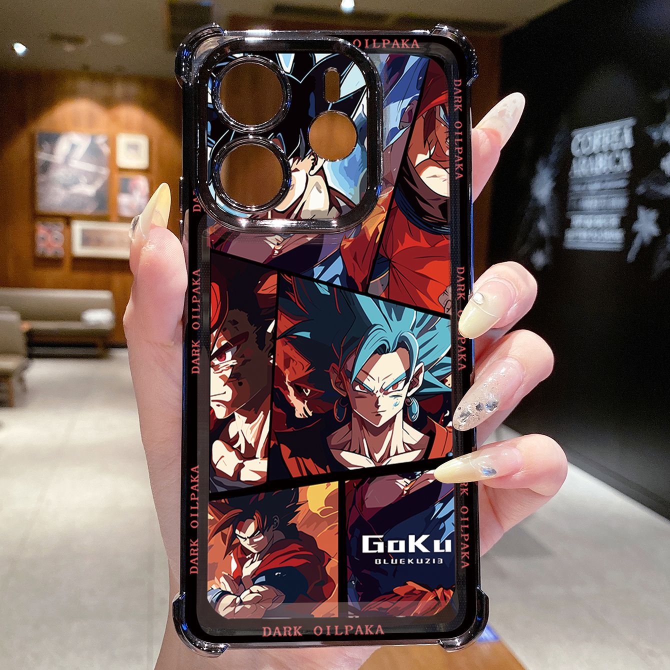 for Redmi Note 14 Pro 14C 13C POCO X7 Plating Phone Case Shockproof Cover Dark OilPaka DRAGON BALL