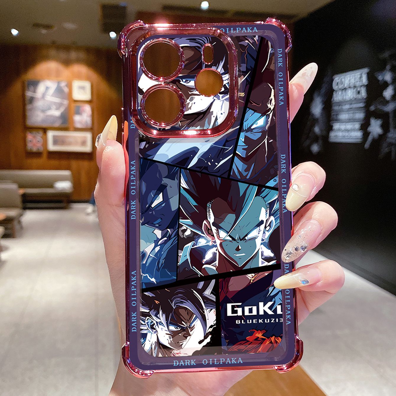 for Redmi Note 14 Pro 14C 13C POCO X7 Plating Phone Case Shockproof Cover Dark OilPaka DRAGON BALL