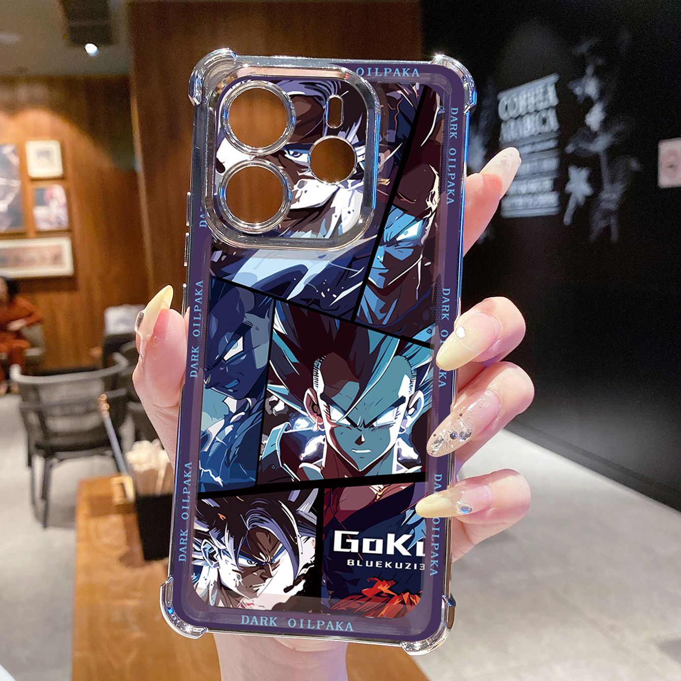 for Redmi Note 14 Pro 14C 13C POCO X7 Plating Phone Case Shockproof Cover Dark OilPaka DRAGON BALL