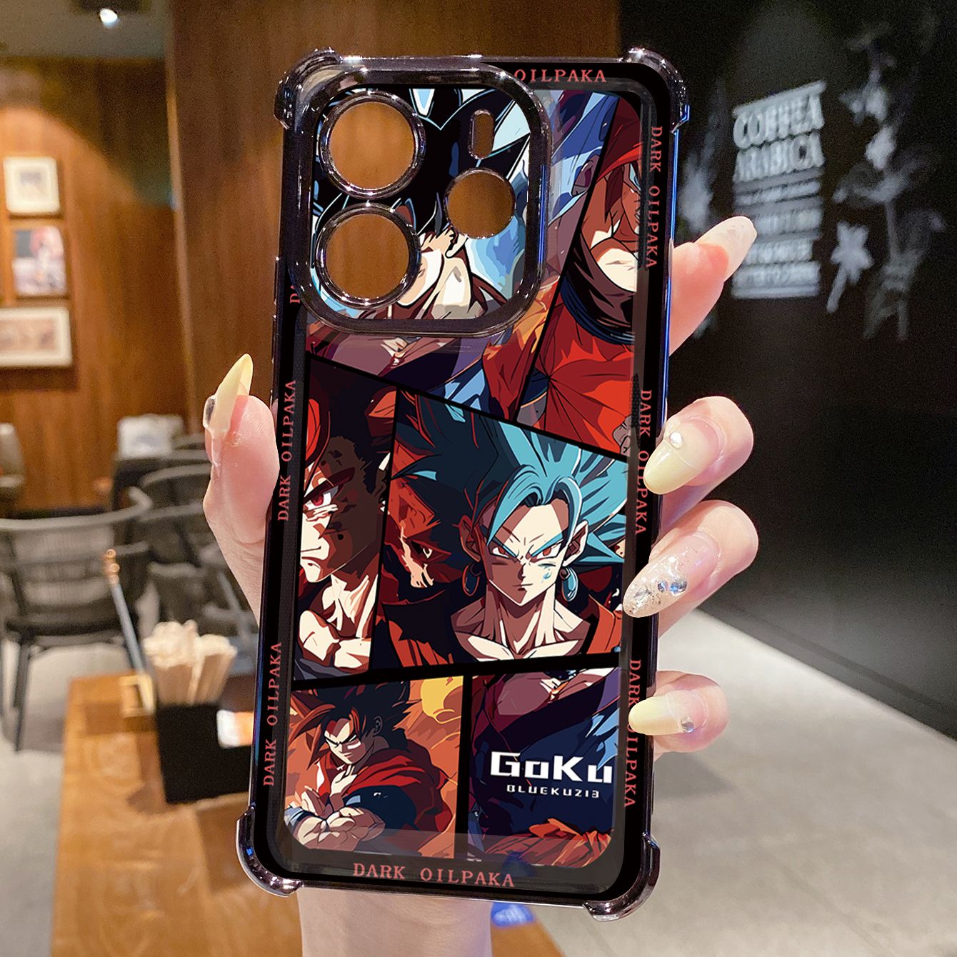 for Redmi Note 14 Pro 14C 13C POCO X7 Plating Phone Case Shockproof Cover Dark OilPaka DRAGON BALL