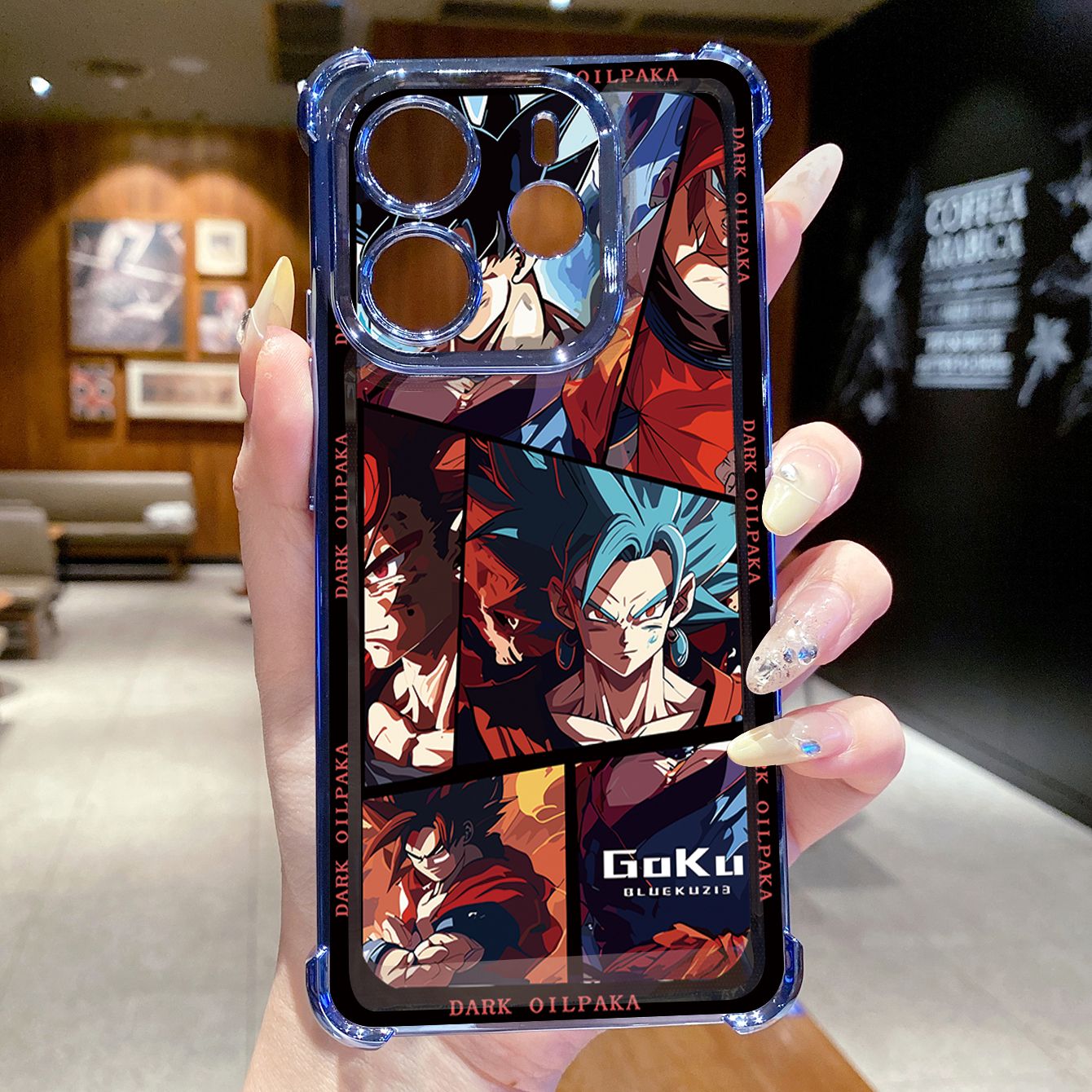 for Redmi Note 14 Pro 14C 13C POCO X7 Plating Phone Case Shockproof Cover Dark OilPaka DRAGON BALL